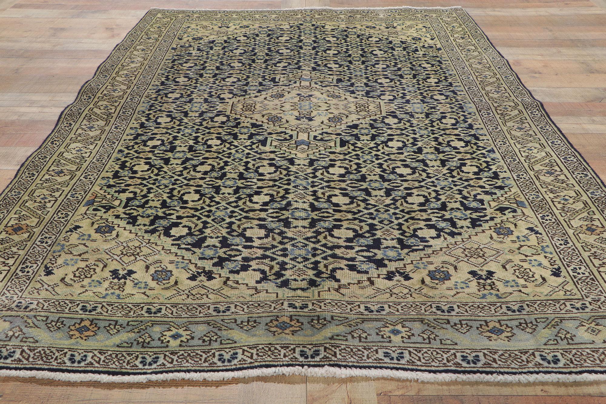 Antique Persian Tabriz Rug with Herati Design For Sale 1
