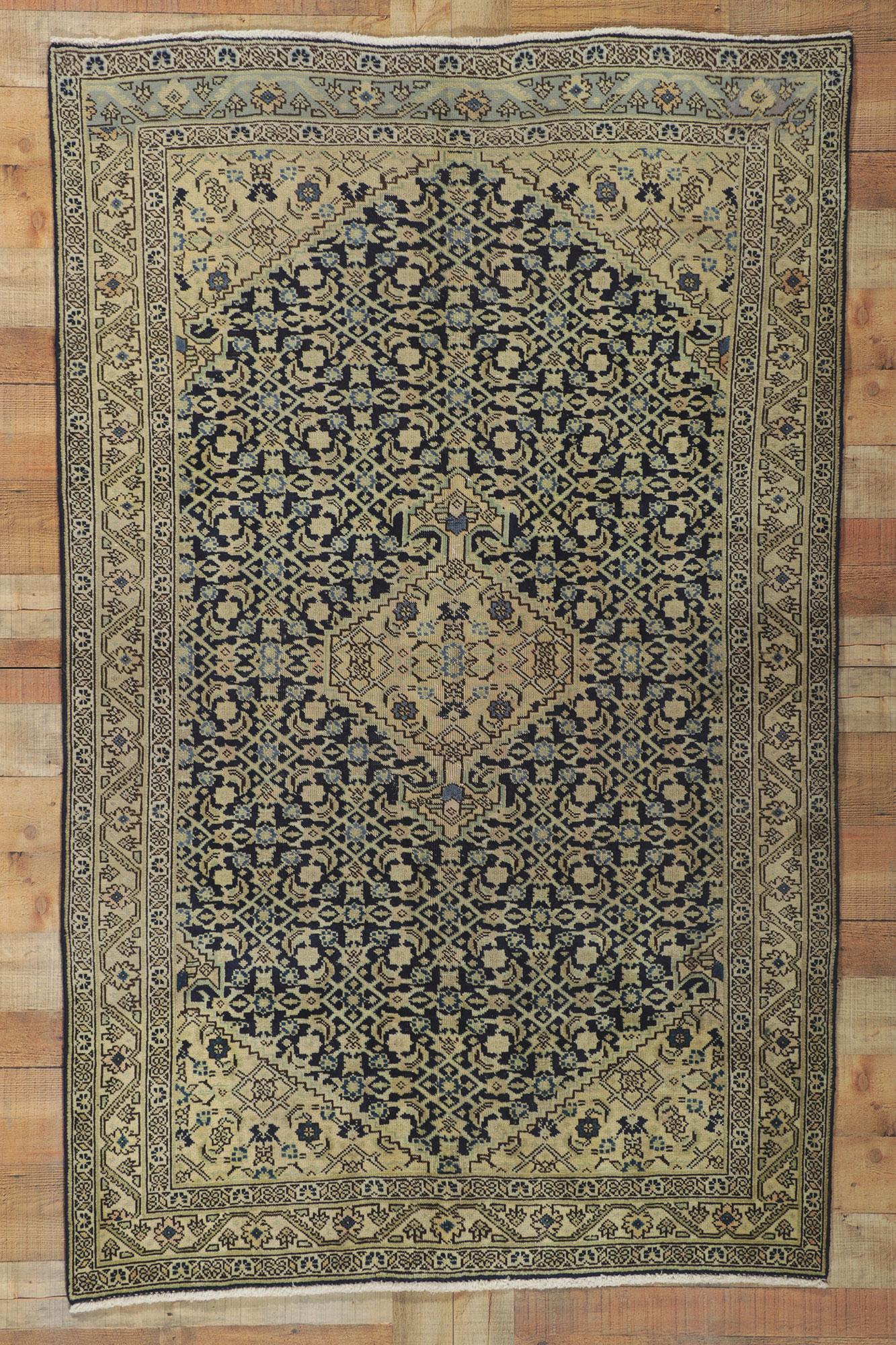 Antique Persian Tabriz Rug with Herati Design For Sale 2