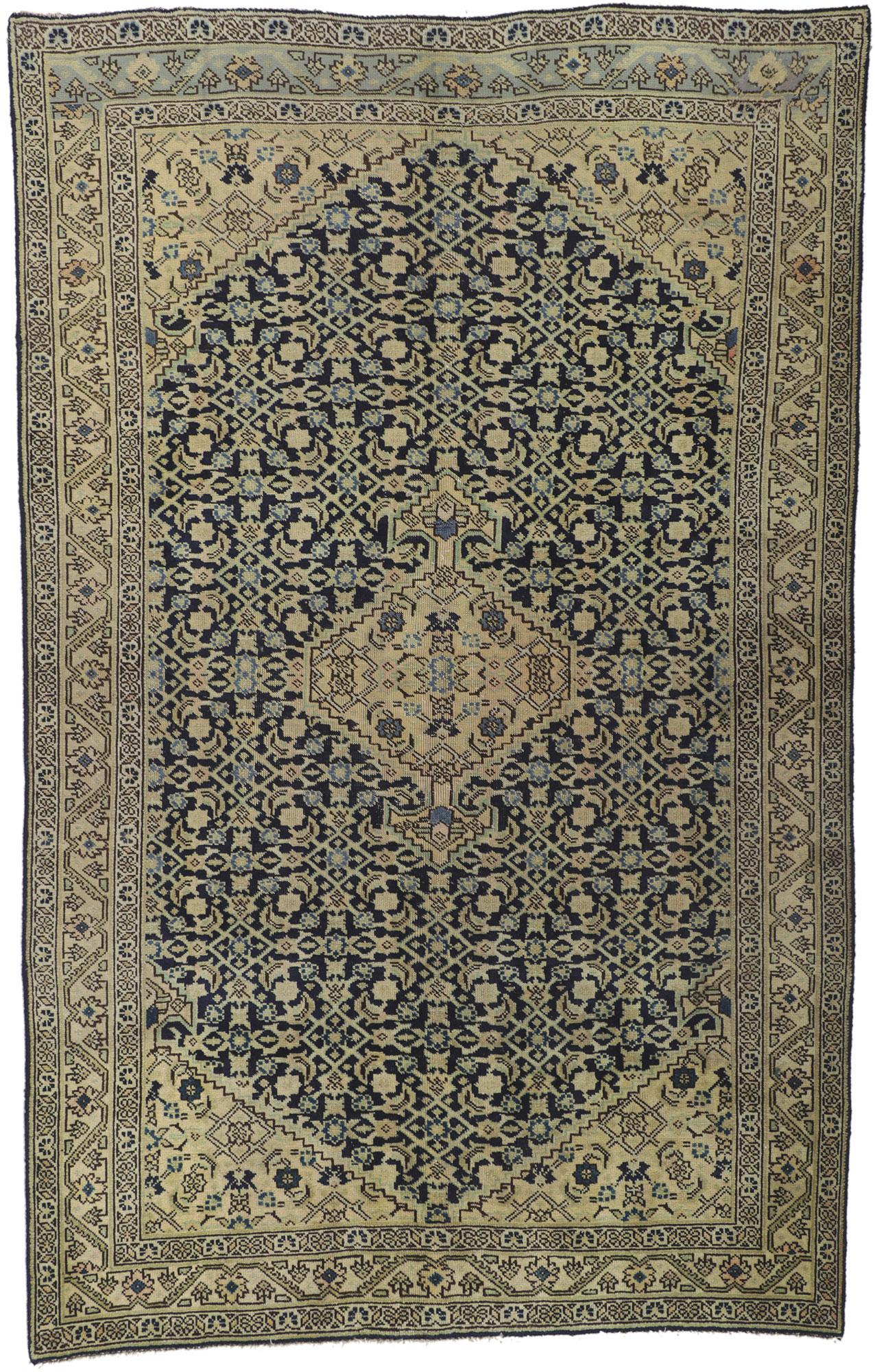 Antique Persian Tabriz Rug with Herati Design For Sale 3