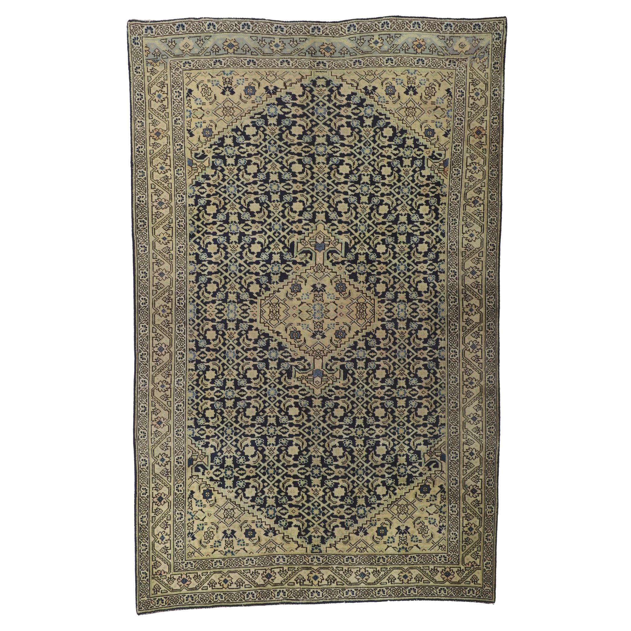 Antique Persian Tabriz Rug with Herati Design For Sale