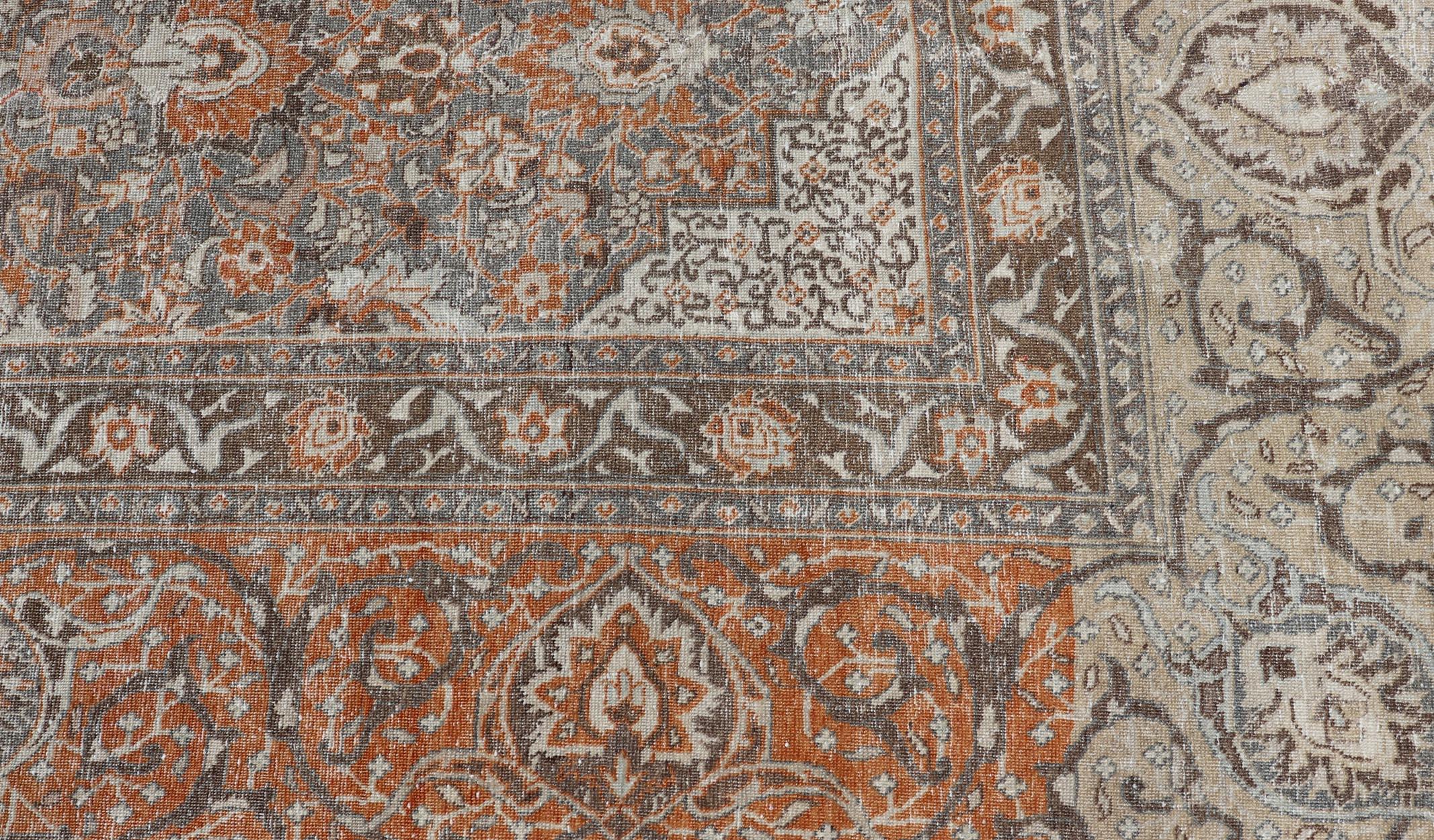 Antico tappeto persiano Tabriz con intricato disegno Herati 12'6 x 20'4 in vendita 3