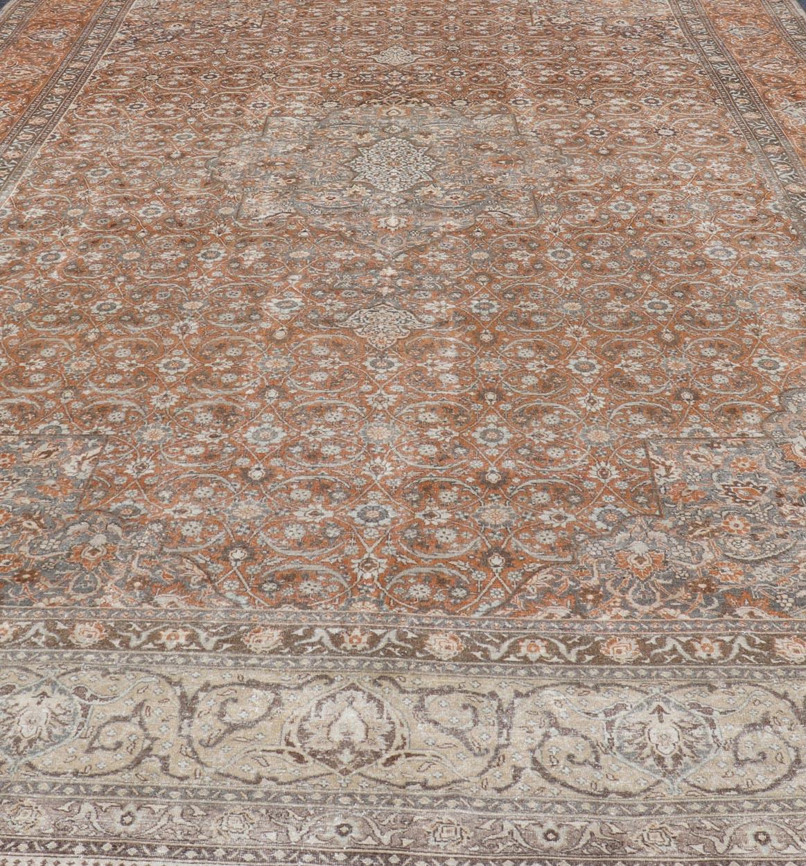 Antico tappeto persiano Tabriz con intricato disegno Herati 12'6 x 20'4 in vendita 1