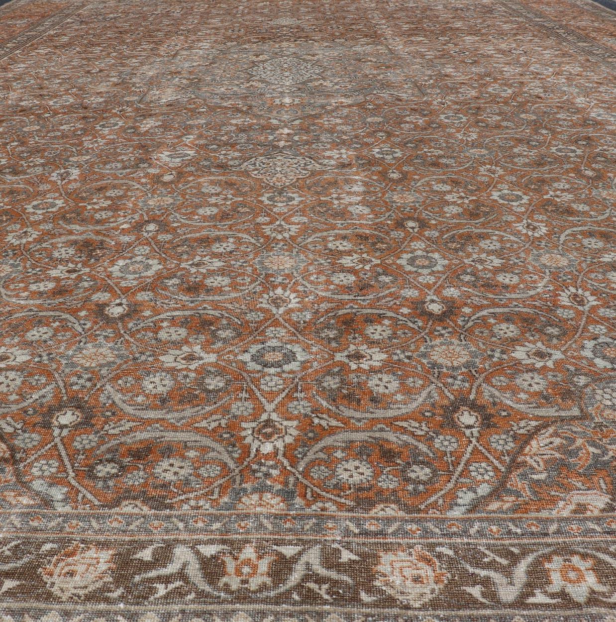 Antico tappeto persiano Tabriz con intricato disegno Herati 12'6 x 20'4 in vendita 2
