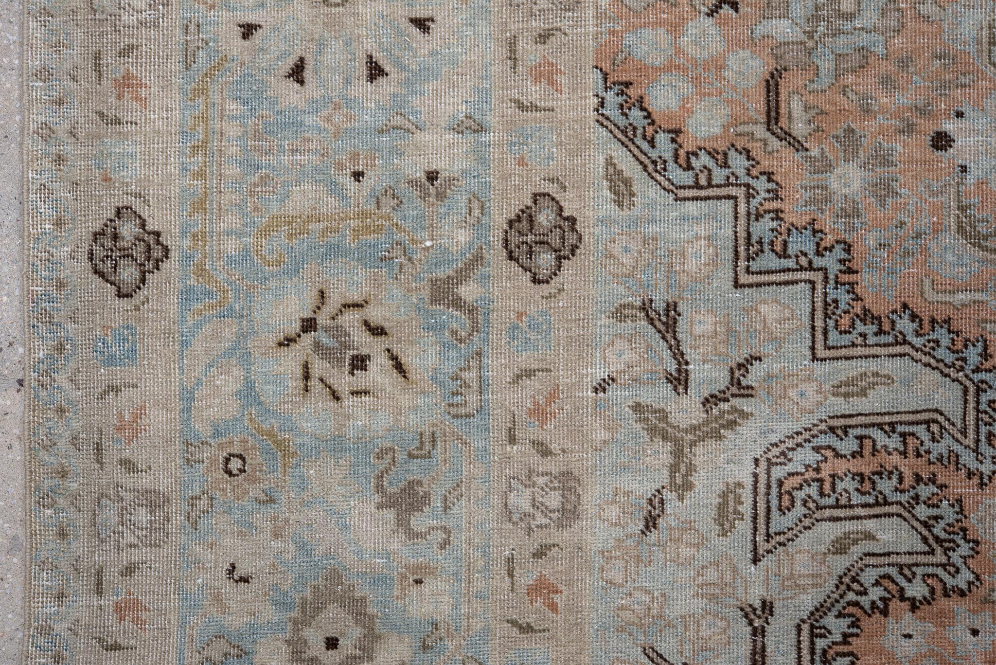 20th Century Antique Persian Tabriz Rug with Large Floral Medallion in Vibrant Colors