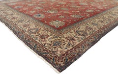 Antique Persian Tabriz Rug with Rustic Federal Style