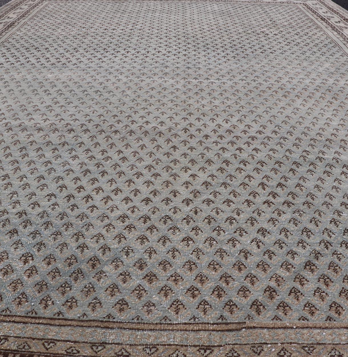 Persiano Antico tappeto persiano Tabriz con sottile disegno Paisley all-over 7'2