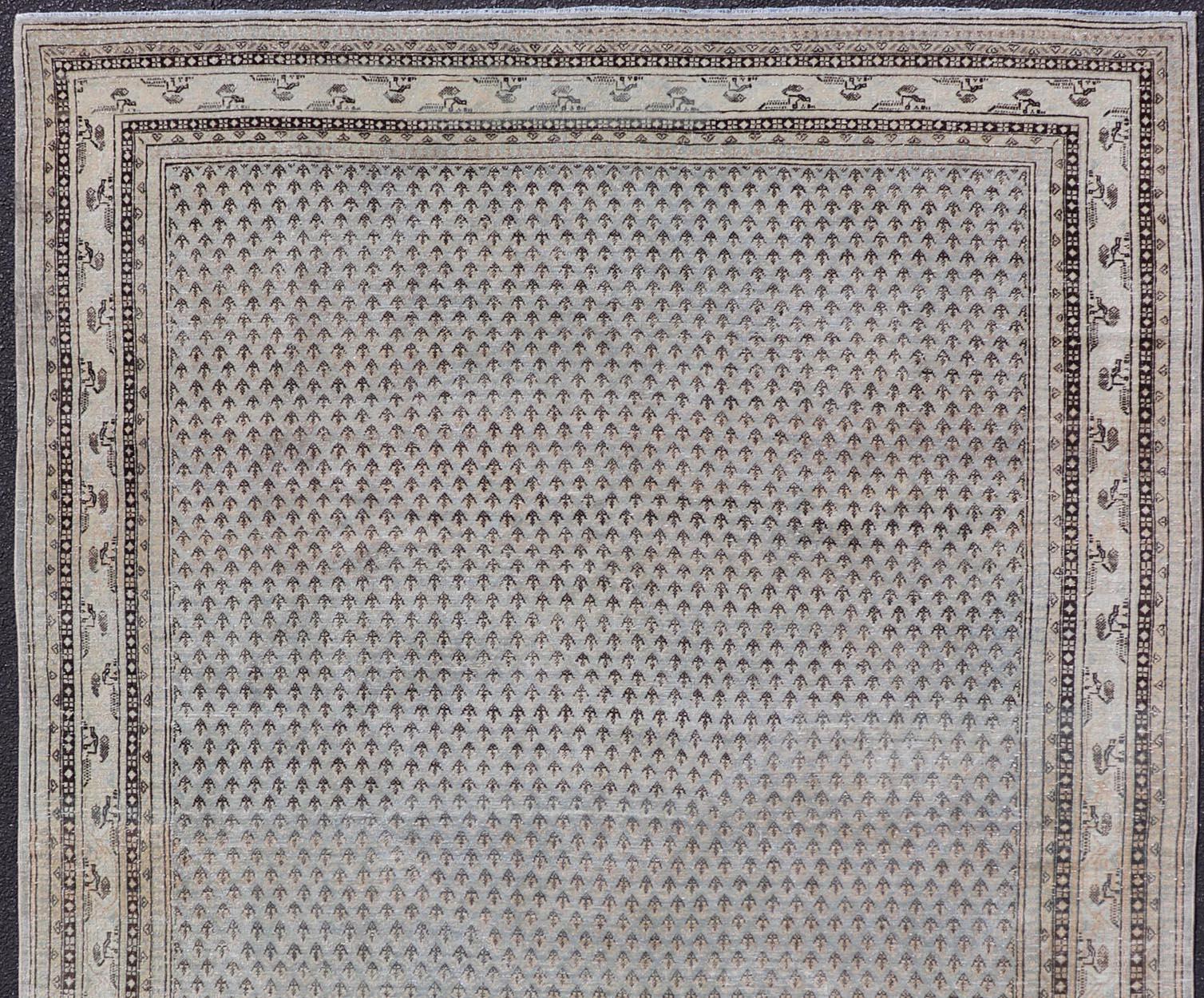 Lana Antico tappeto persiano Tabriz con sottile disegno Paisley all-over 7'2