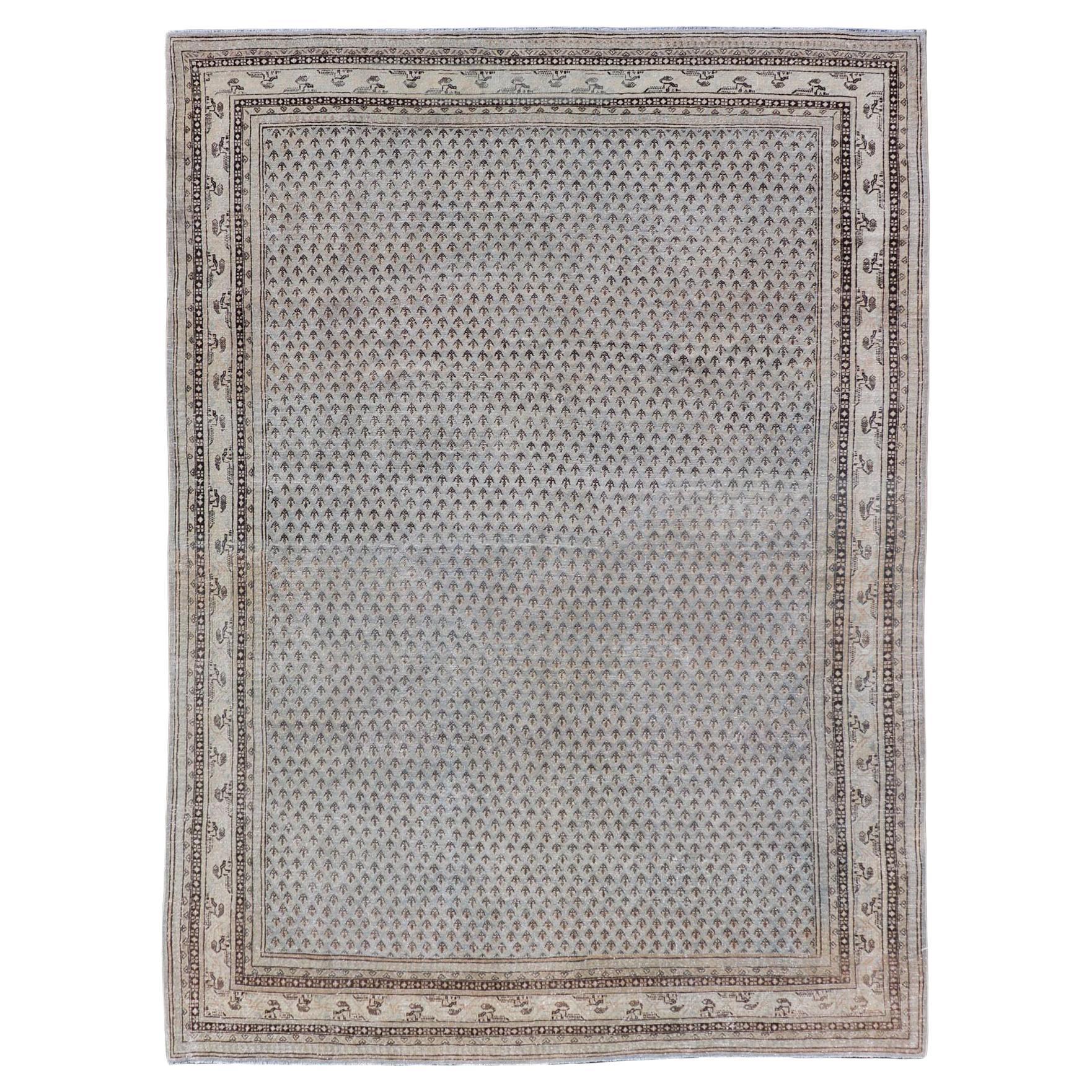 Antike persische Tabriz Teppich mit subtilen All-Over Paisley Design 7
2" x 10
2"