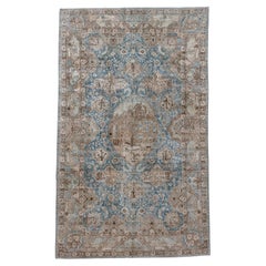 Antique Persian Tabriz Rug with Subtle Floral Motif in Earthy Tones