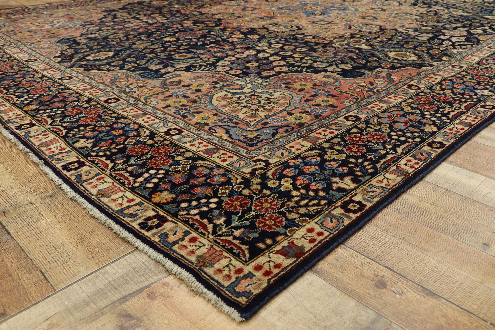Wool Antique Persian Tabriz Rug with Traditional Style For Sale