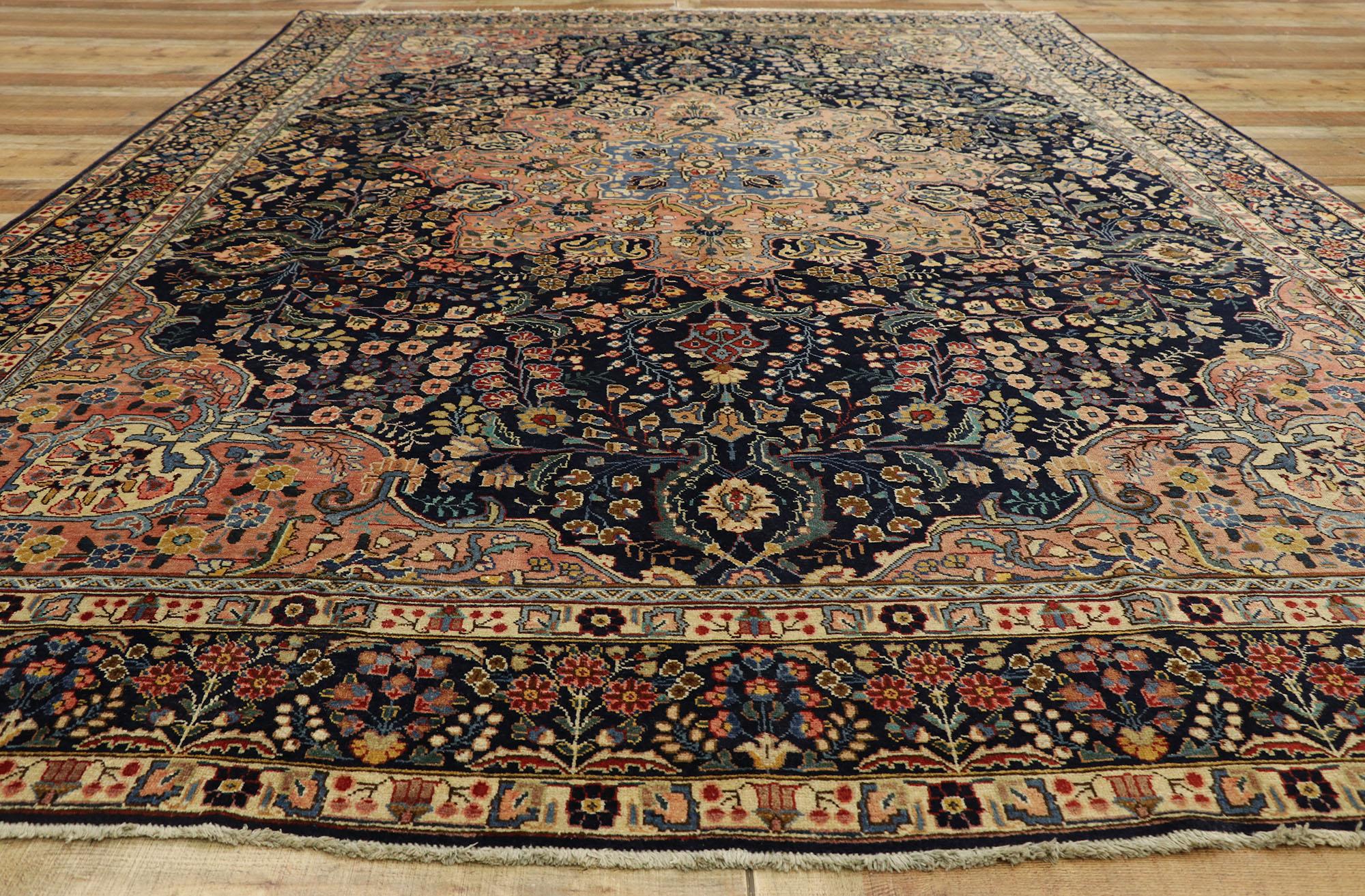 Antique Persian Tabriz Rug with Traditional Style For Sale 1