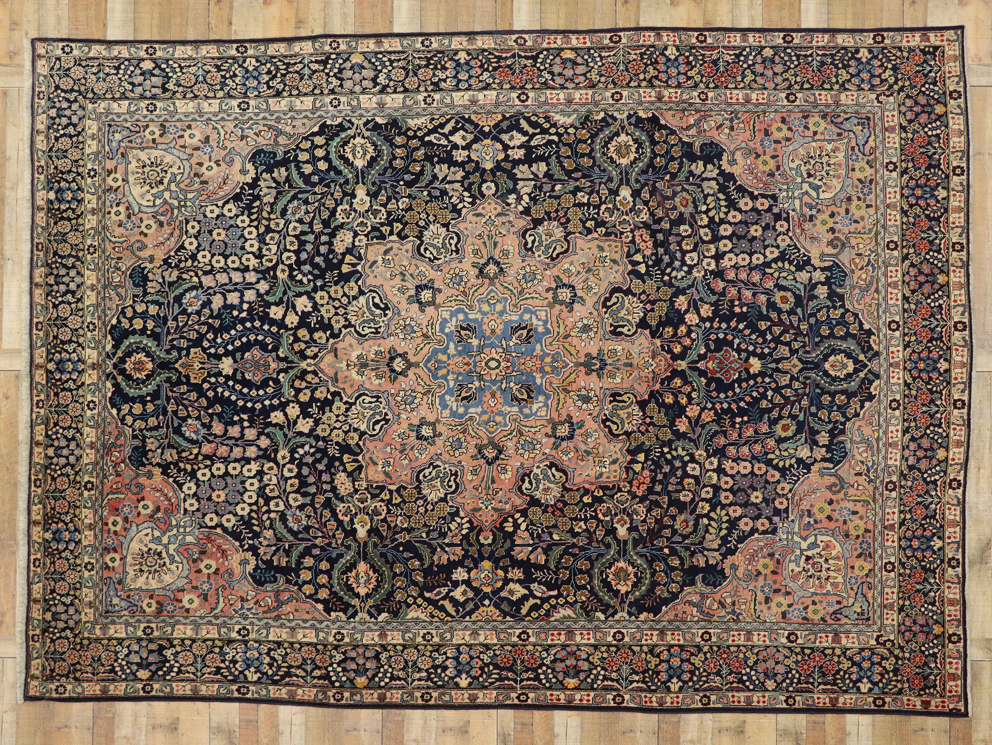 Antique Persian Tabriz Rug with Traditional Style For Sale 2