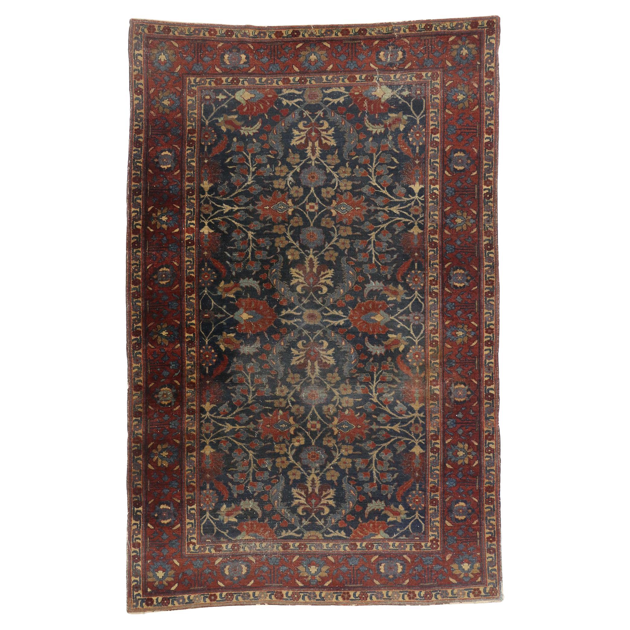 Antique Persian Tabriz Rug with Traditional Style For Sale