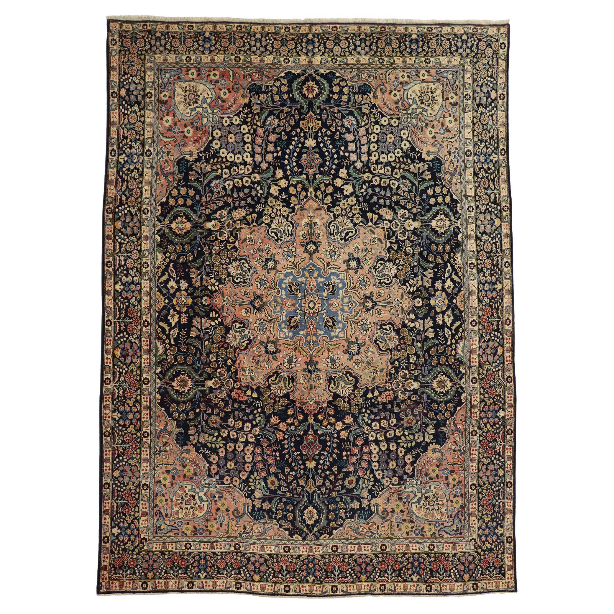 Antique Persian Tabriz Rug with Traditional Style For Sale