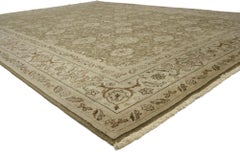 Warm Earth-Tone Antique Persian Tabriz Rug