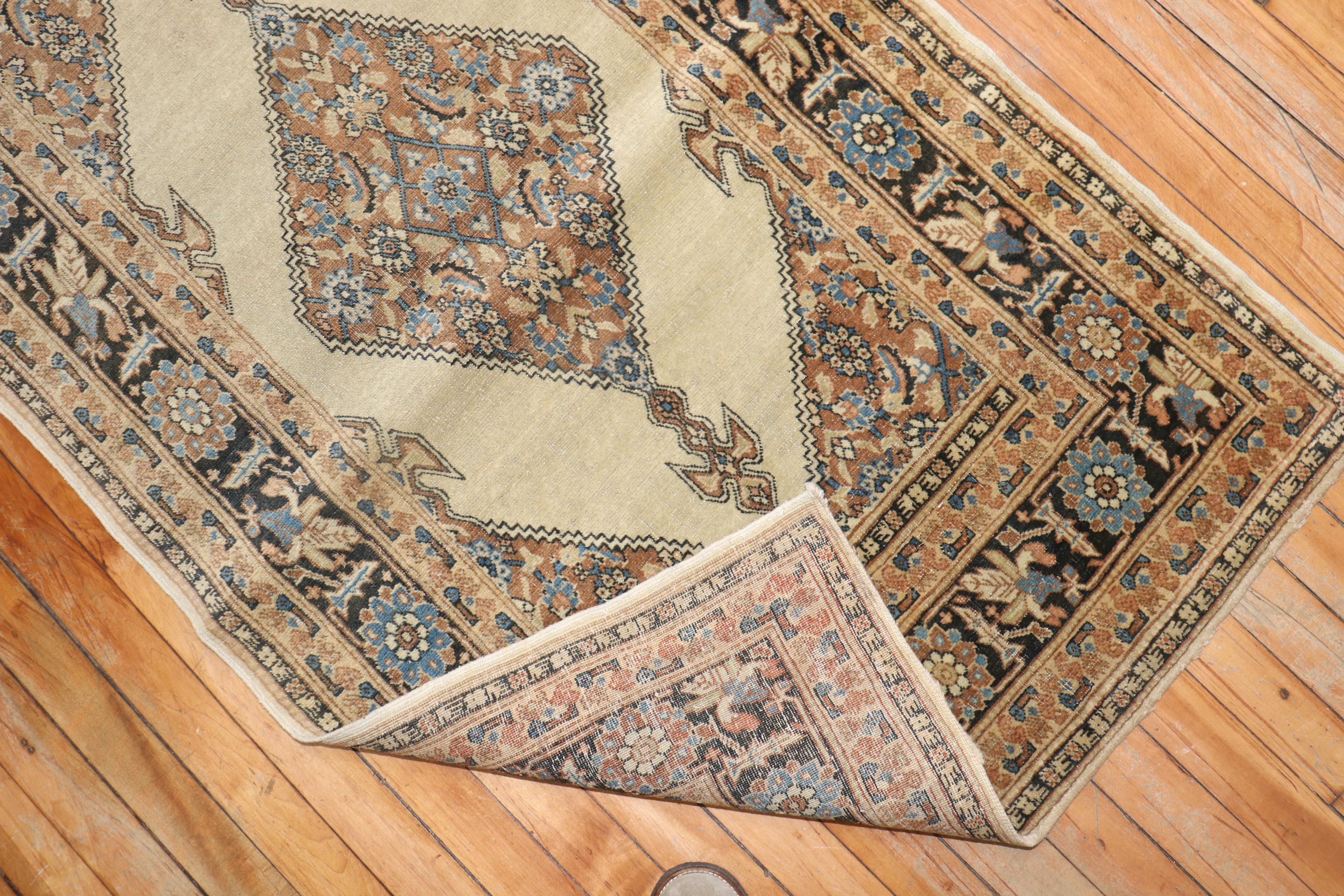 Zabihi Collection Long Antique Hadji Jali Persian Tabriz Runner For Sale 3