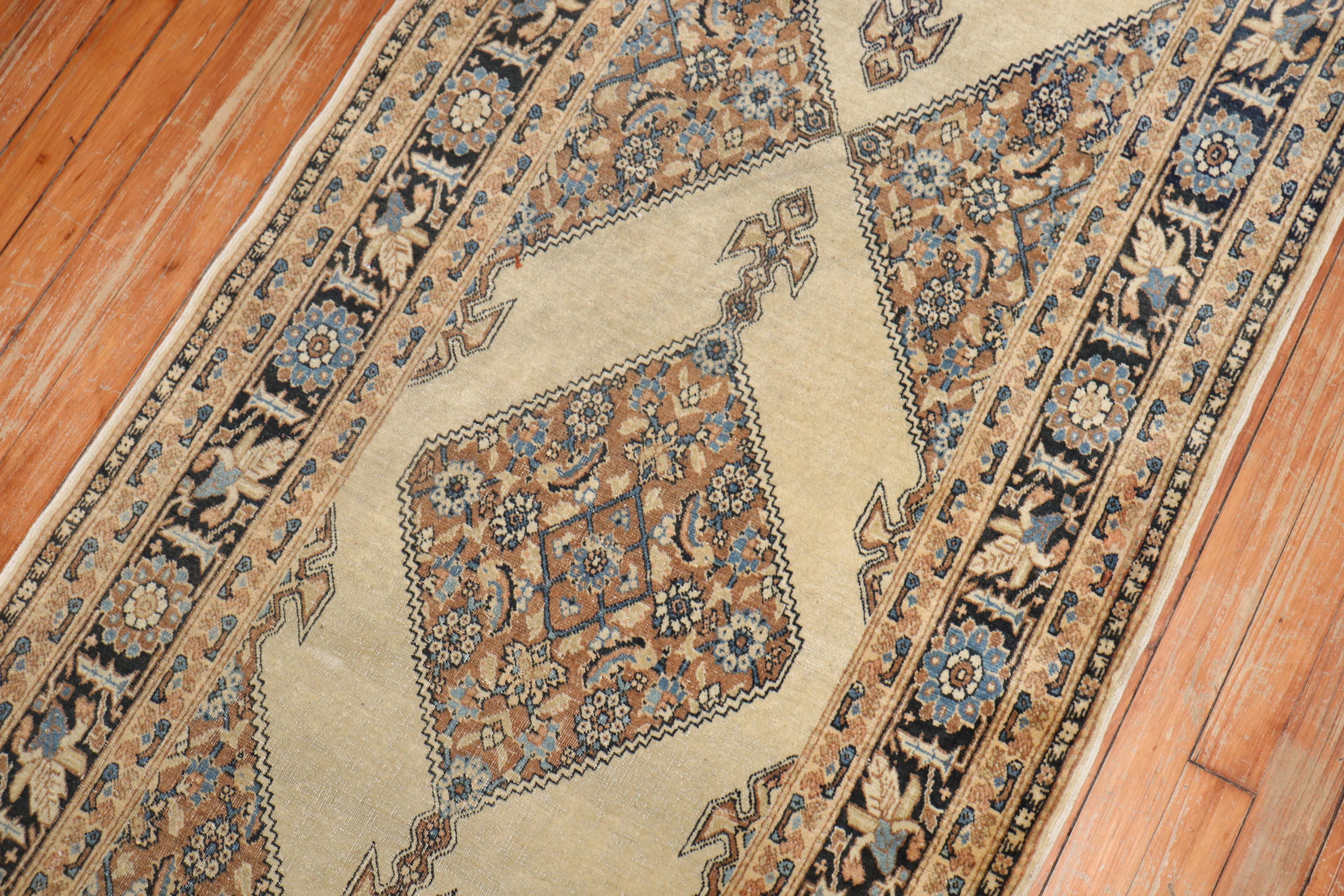 Zabihi Collection Long Antique Hadji Jali Persian Tabriz Runner 9