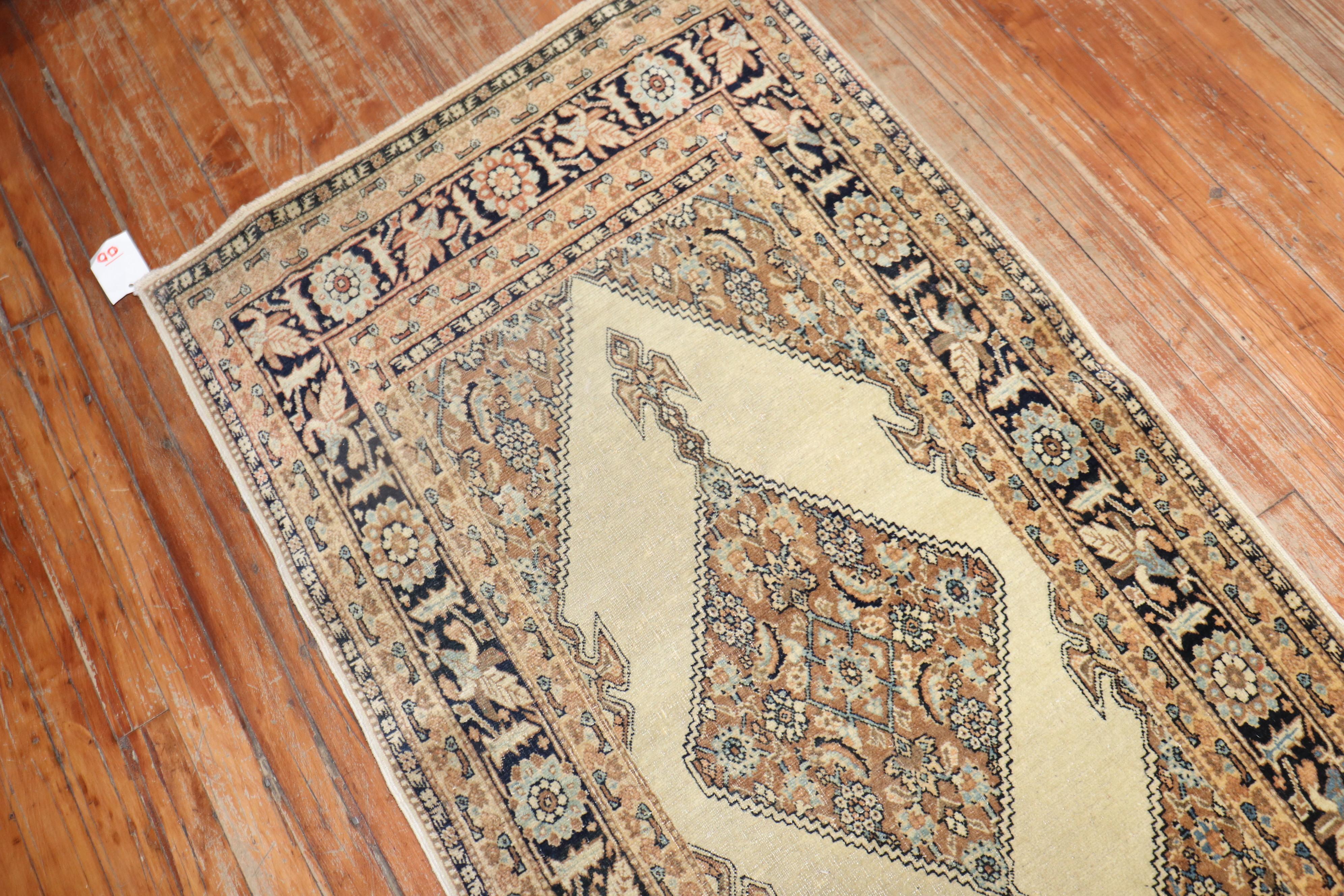 19th Century Zabihi Collection Long Antique Hadji Jali Persian Tabriz Runner For Sale