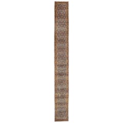 Antique Persian Tabriz Runner with Mid-Century Modern Style, Extra-Long Runner