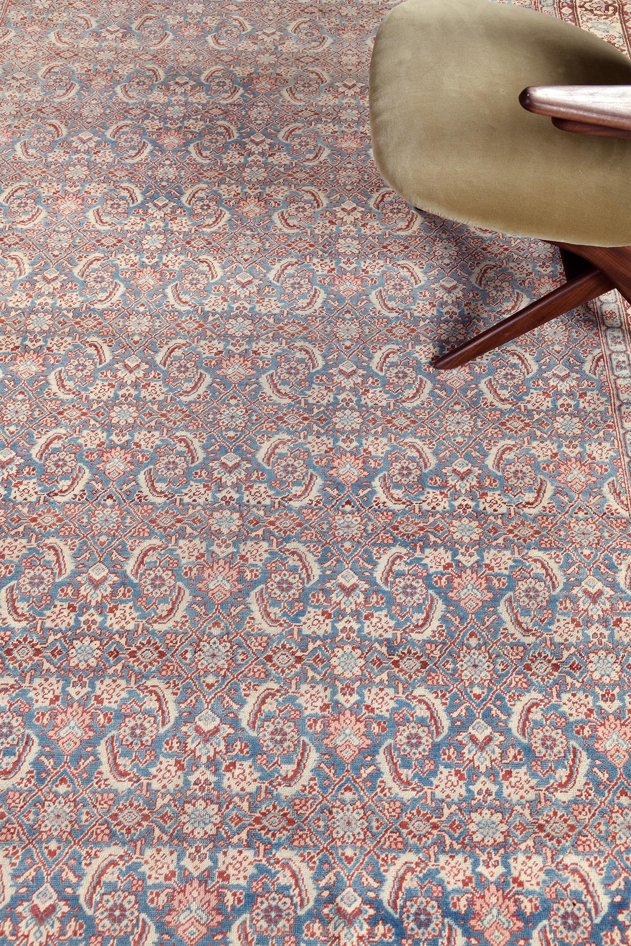 Hand-Knotted Antique Persian Tabriz Senehbar For Sale