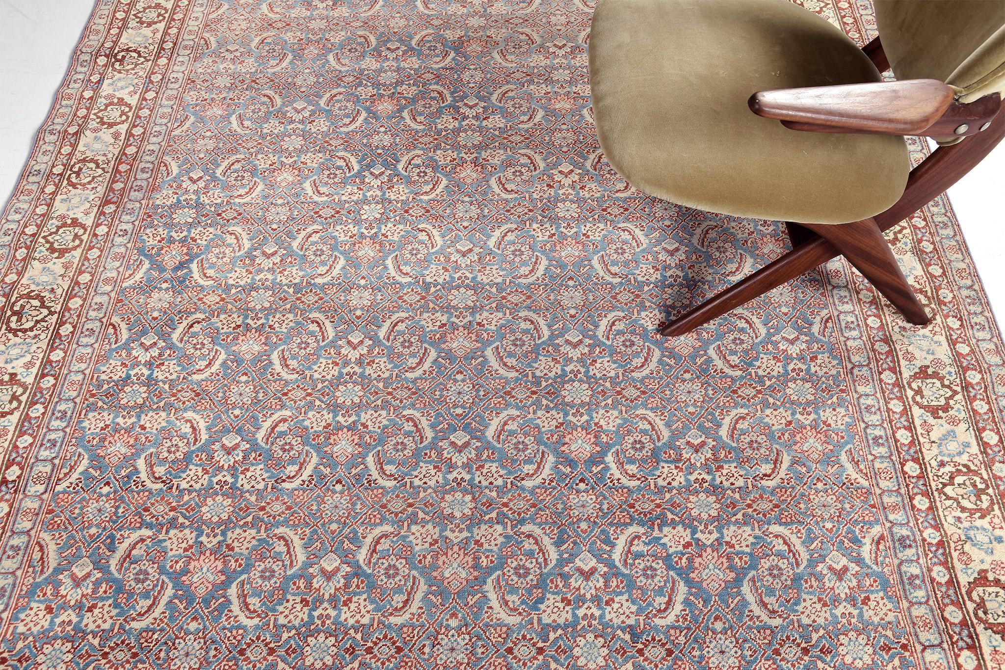 Antique Persian Tabriz Senehbar In Good Condition For Sale In WEST HOLLYWOOD, CA