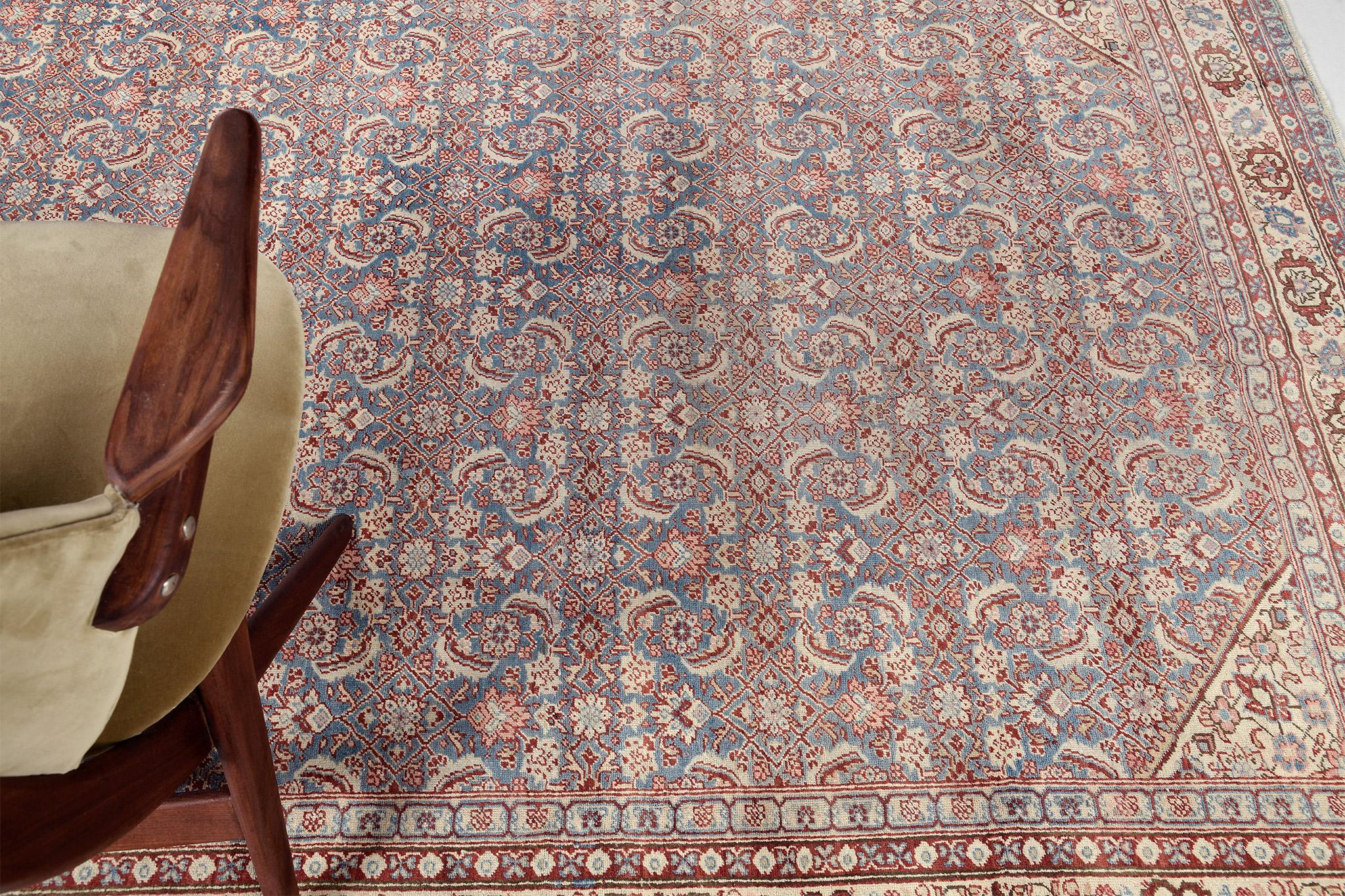 Wool Antique Persian Tabriz Senehbar For Sale