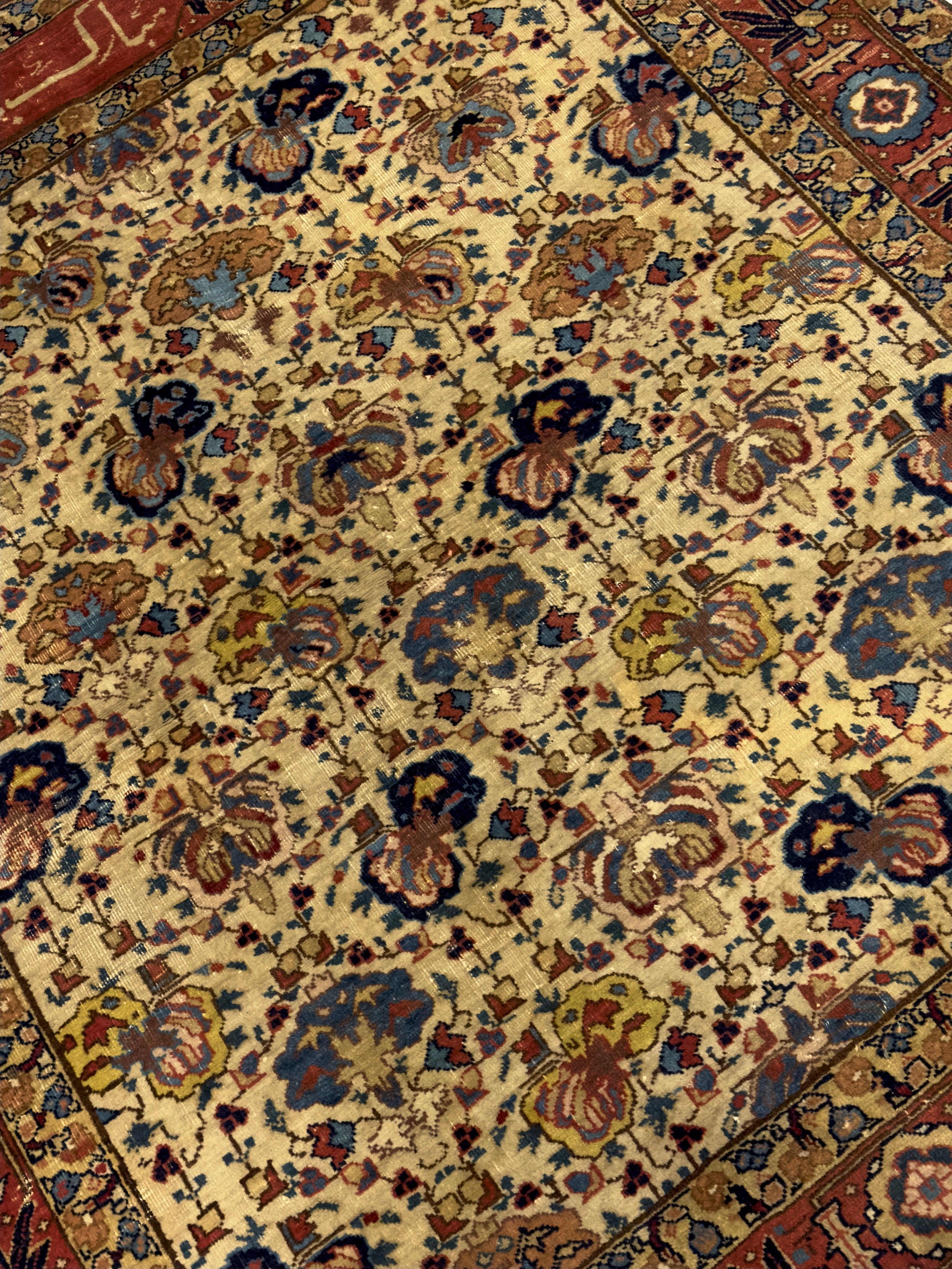 20th Century Antique Persian Tabriz Signed Rug 4'4