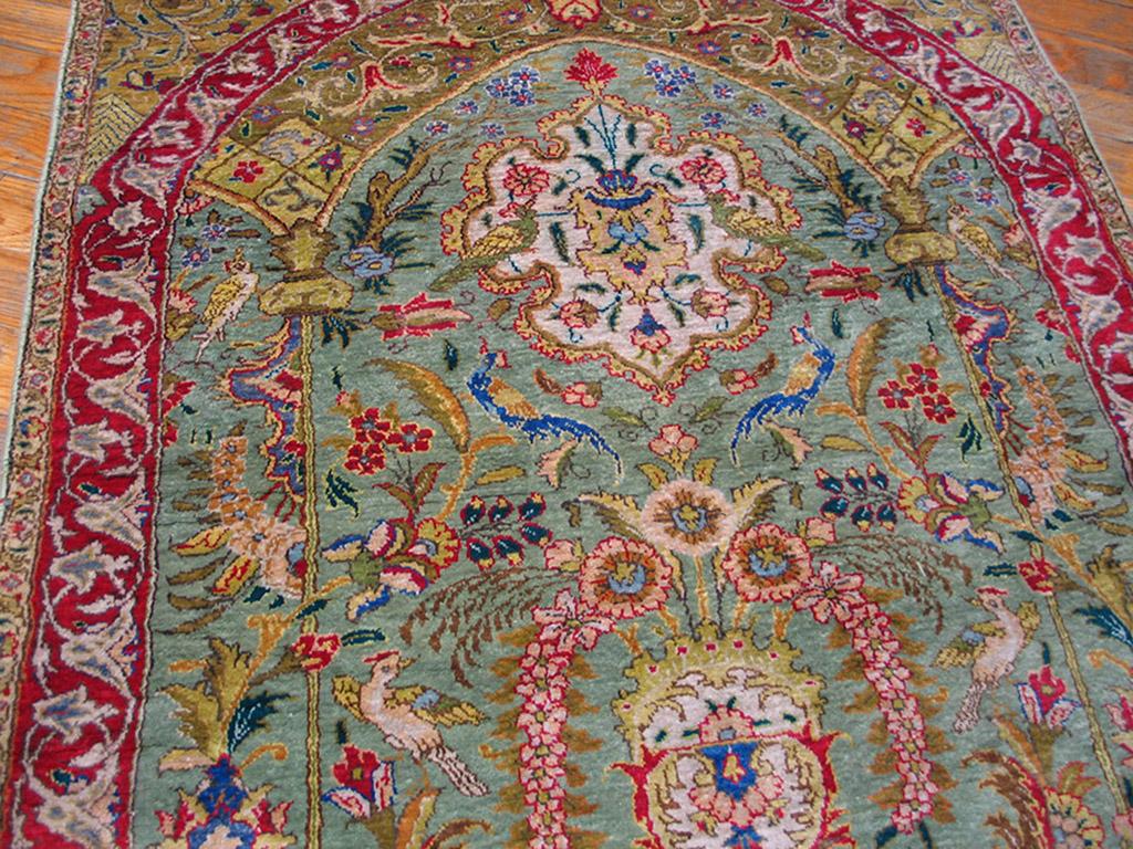Antique Persian Tabriz Silk Rug 2' 5