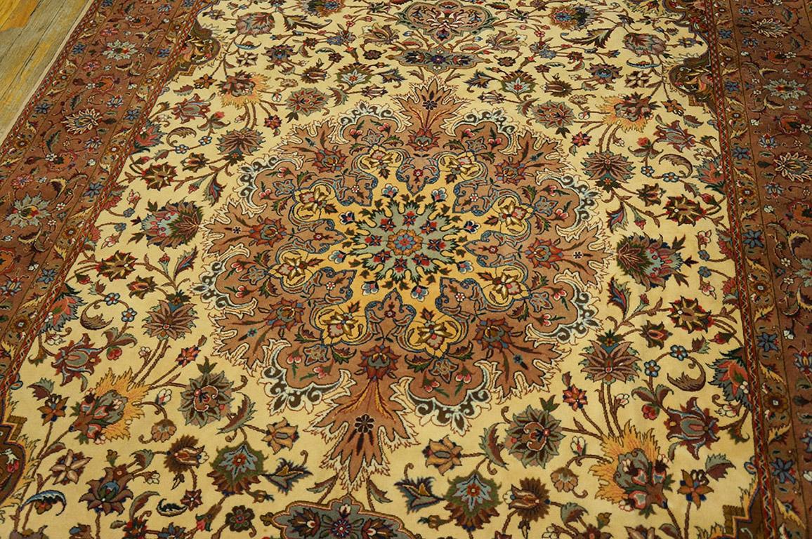 Hand-Knotted Mid 20th Century Persian Tabriz Carpet (  5' 10