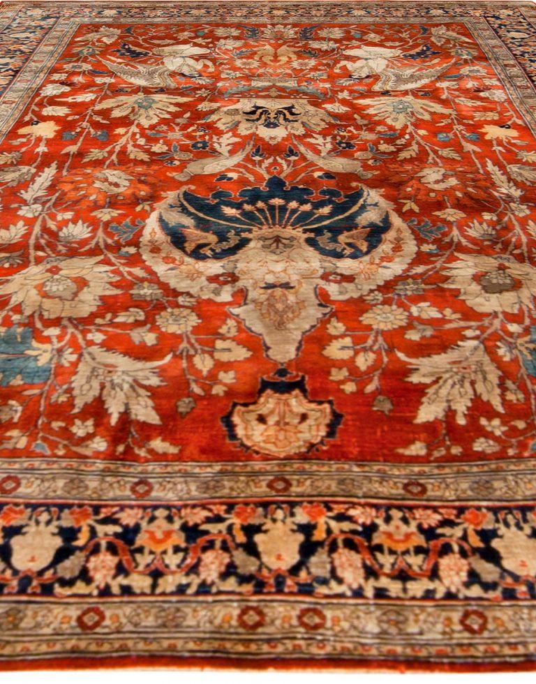Antique Persian Tabriz Silk Rug For Sale at 1stdibs