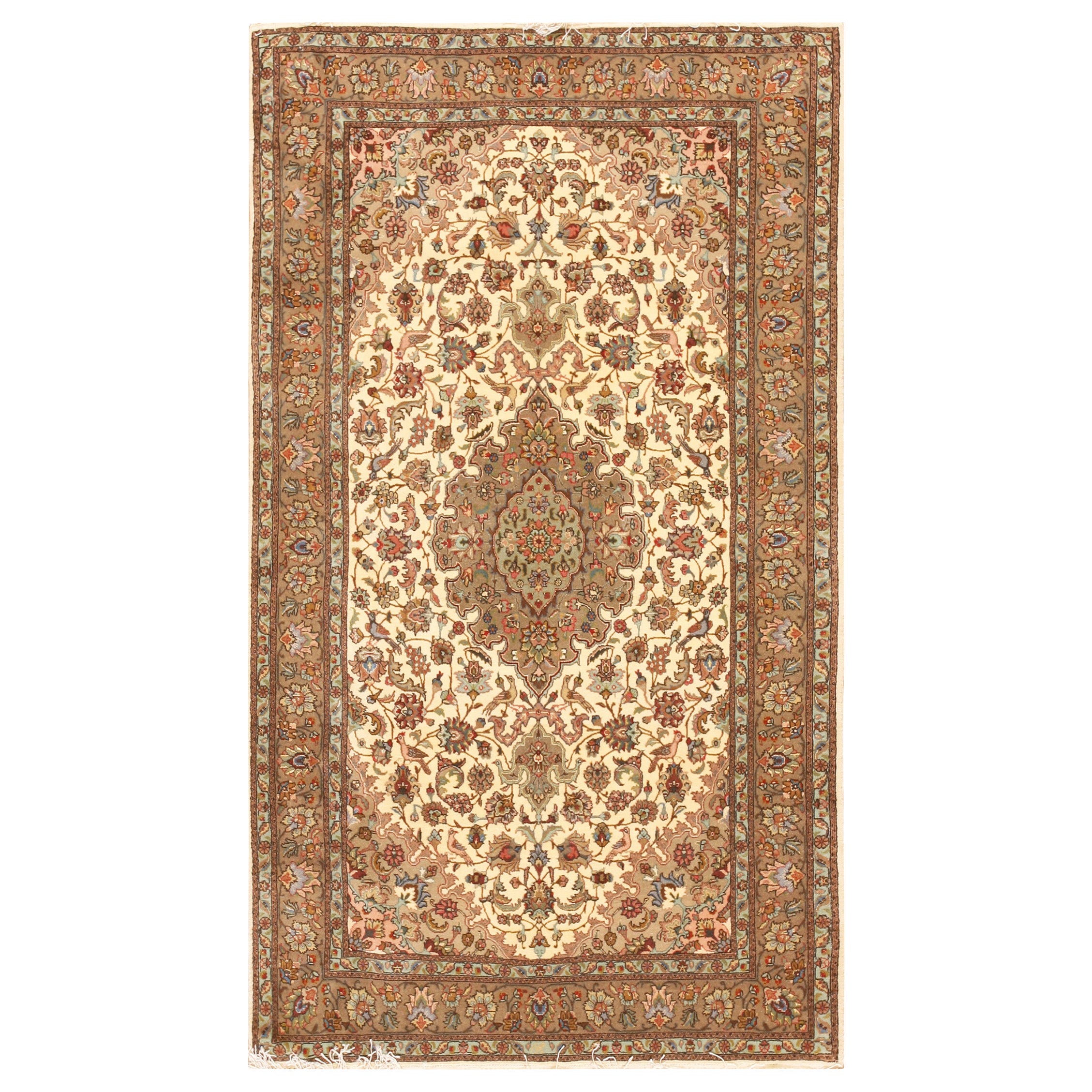 Tabriz persa antiguo, alfombras de seda