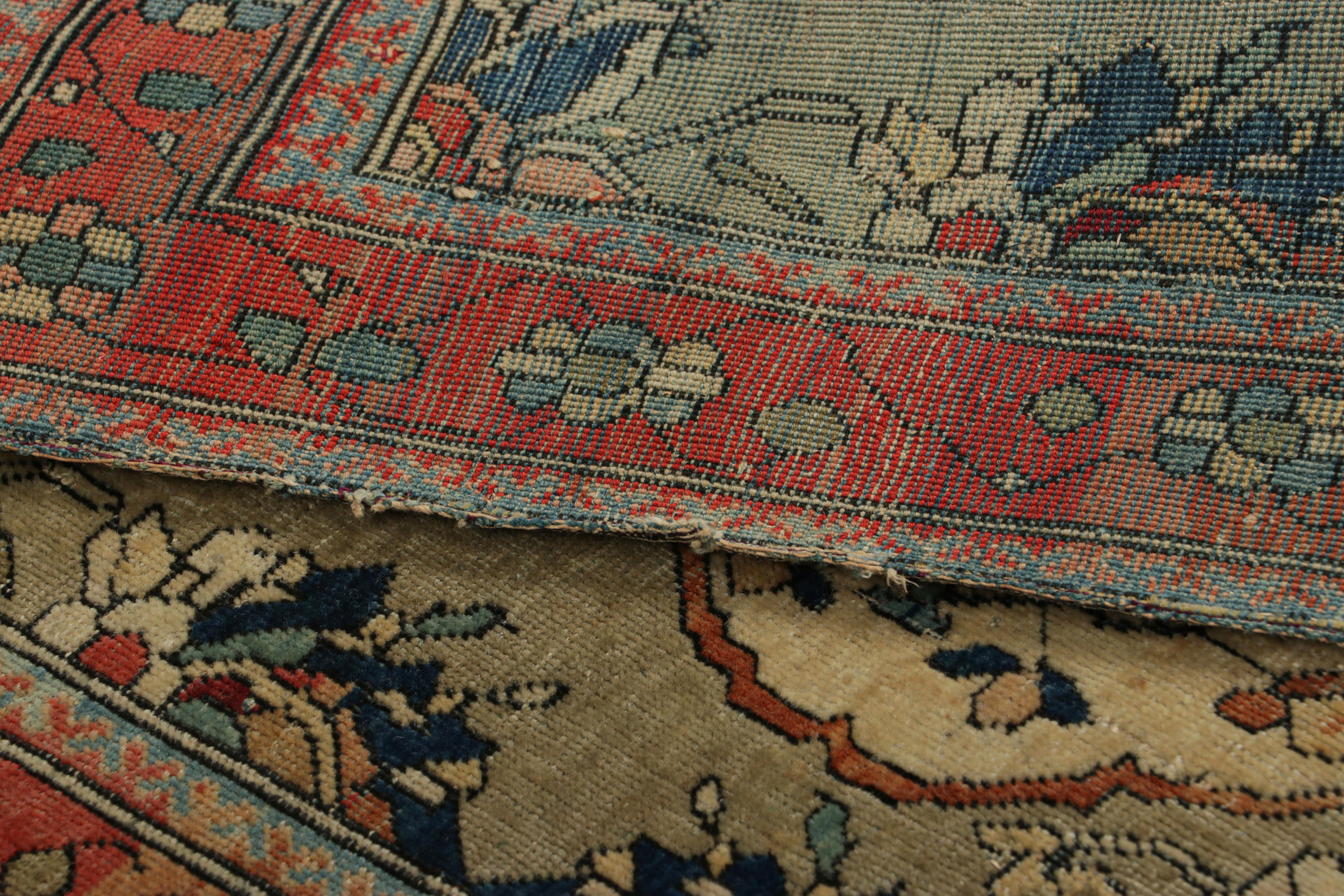 Lana Antico tappeto persiano Tabriz quadrato in beige-marrone con medaglione  Rug & Kilim in vendita
