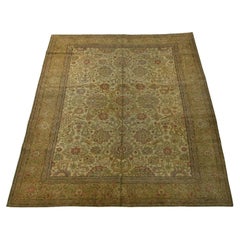 Ancien tapis persan de Tabriz à imprimé animal-11'4'' X 9'1''