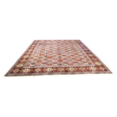 Antique Persian Tabriz Wool 10x13 Red, Blue & Tan Handmade Area Rug