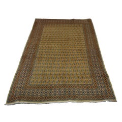 Antique Persian Tabriz Wool 3x5 Olive, Tan, & Blue Handmade Area Rug