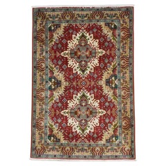 Antique Persian Tabriz Wool 3x5 Red, Ivory & Tan Handmade Area Rug