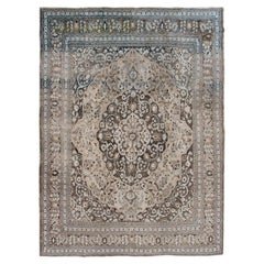 Antique Persian Tabriz Wool Rug Beige Geometric 290×404cm 10×13 c.1880