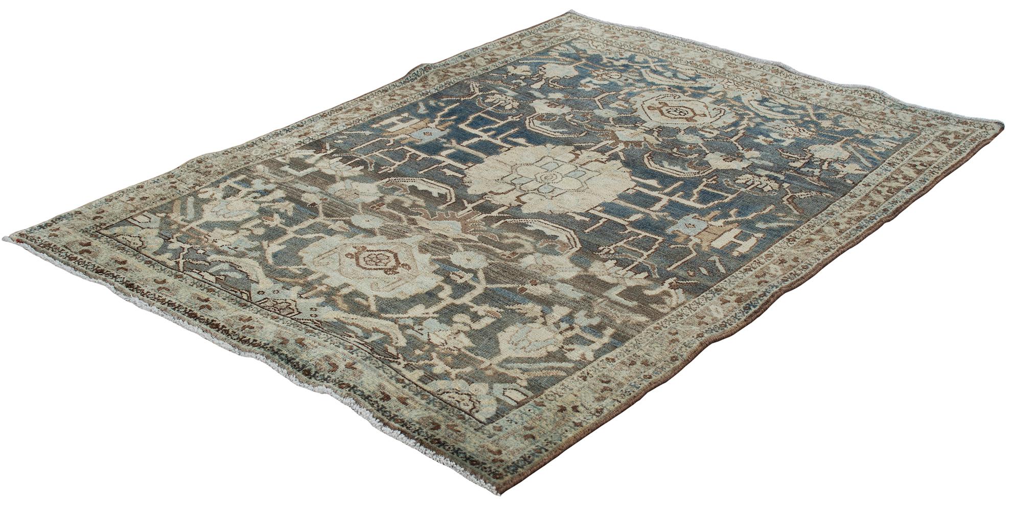 Early 20th Century Antique Persian Tabriz Wool Rug For Sale