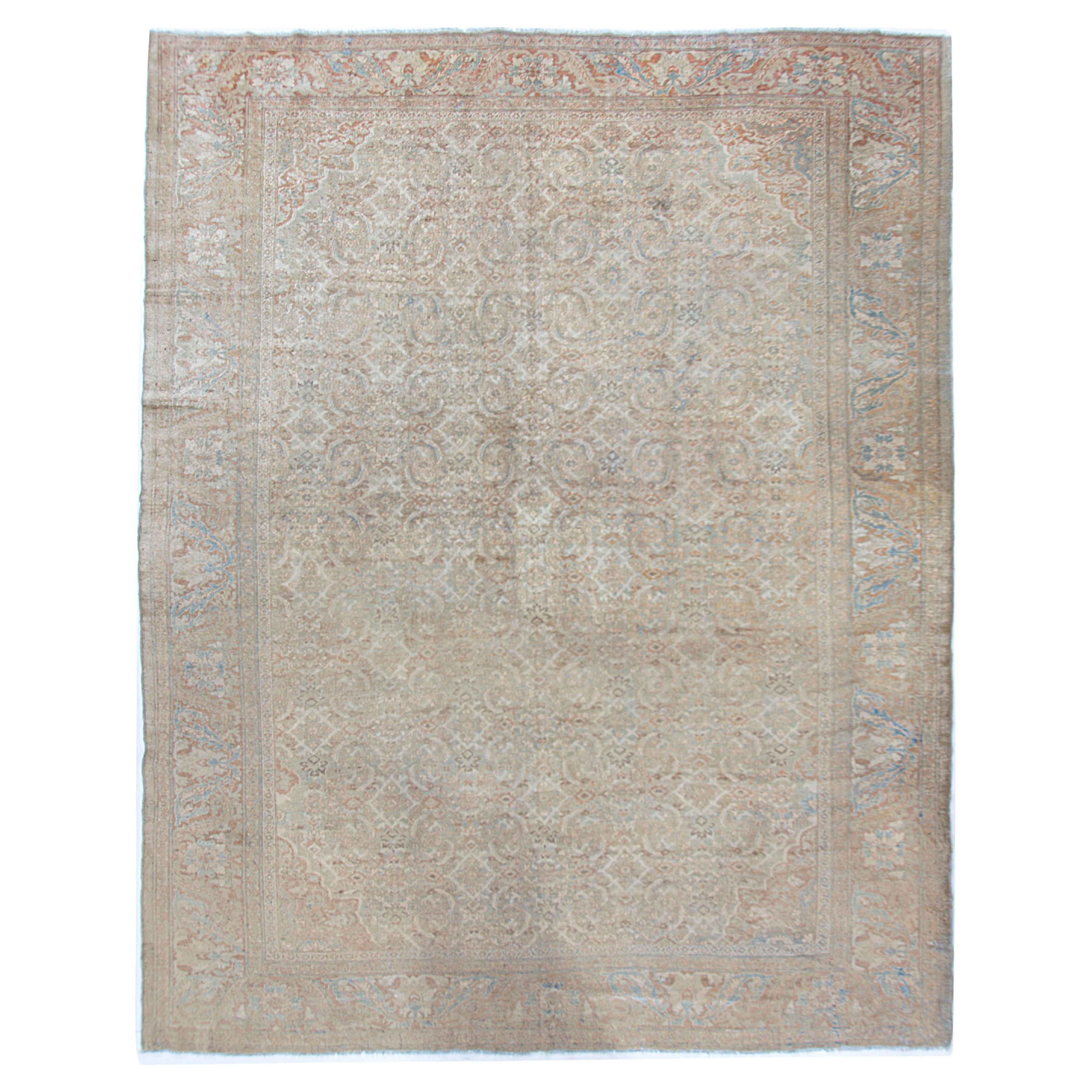 Antique Persian Taupe Sultanabad Rug 10
6 x 13
5 For Sale
