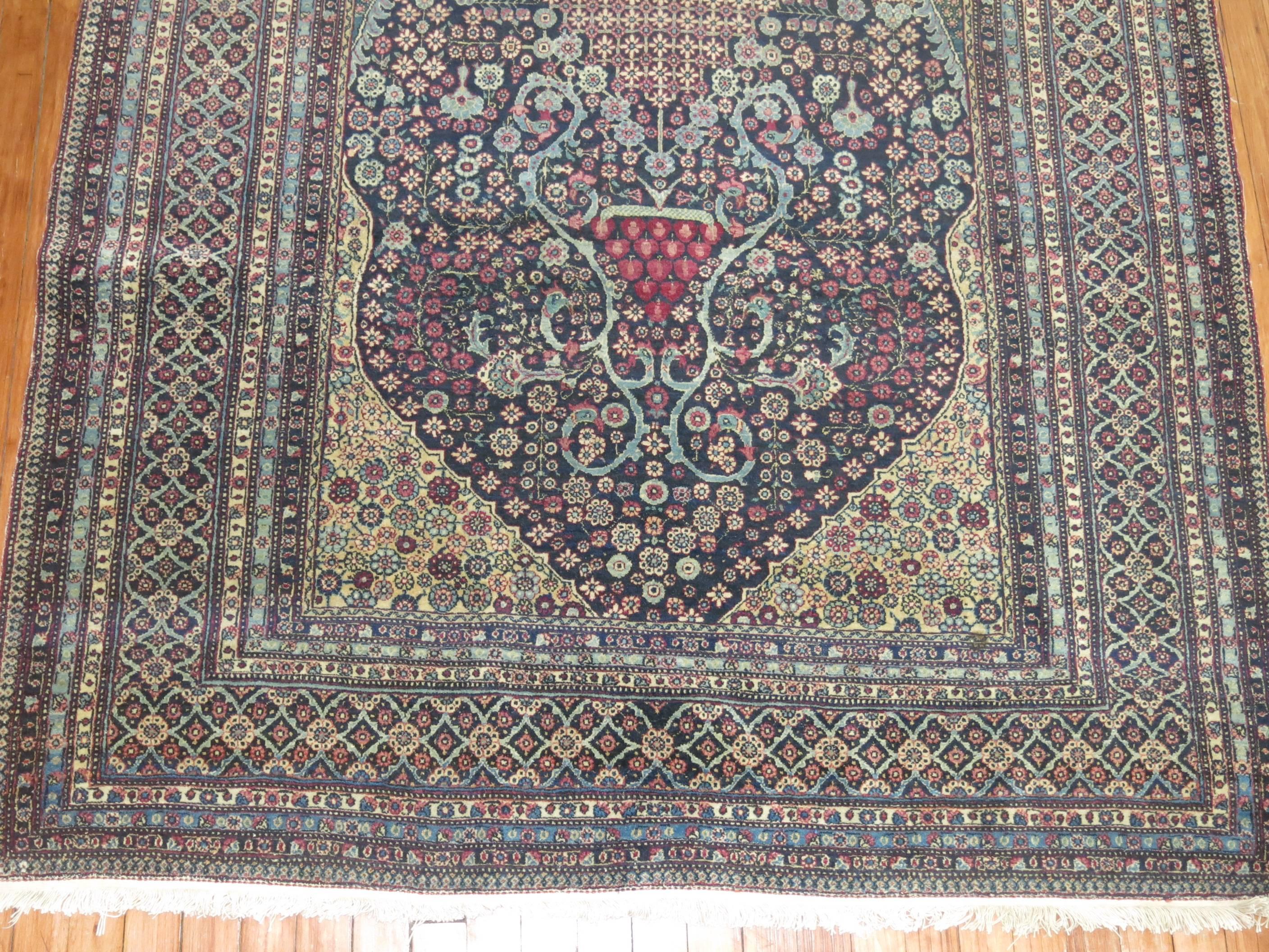 Antiker persischer Teheran-Teppich (Kaschan) im Angebot