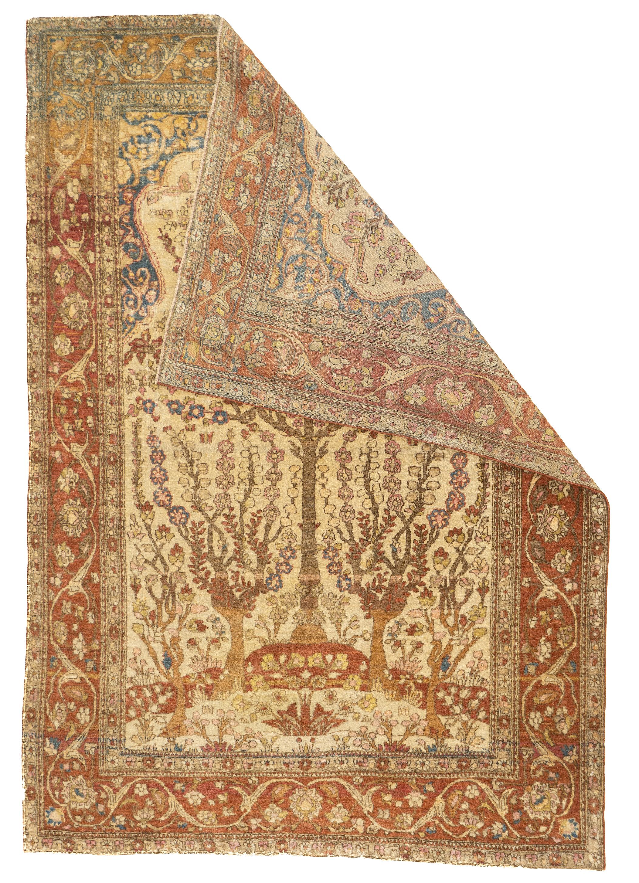 Antiker persischer Teheran-Teppich 4'3