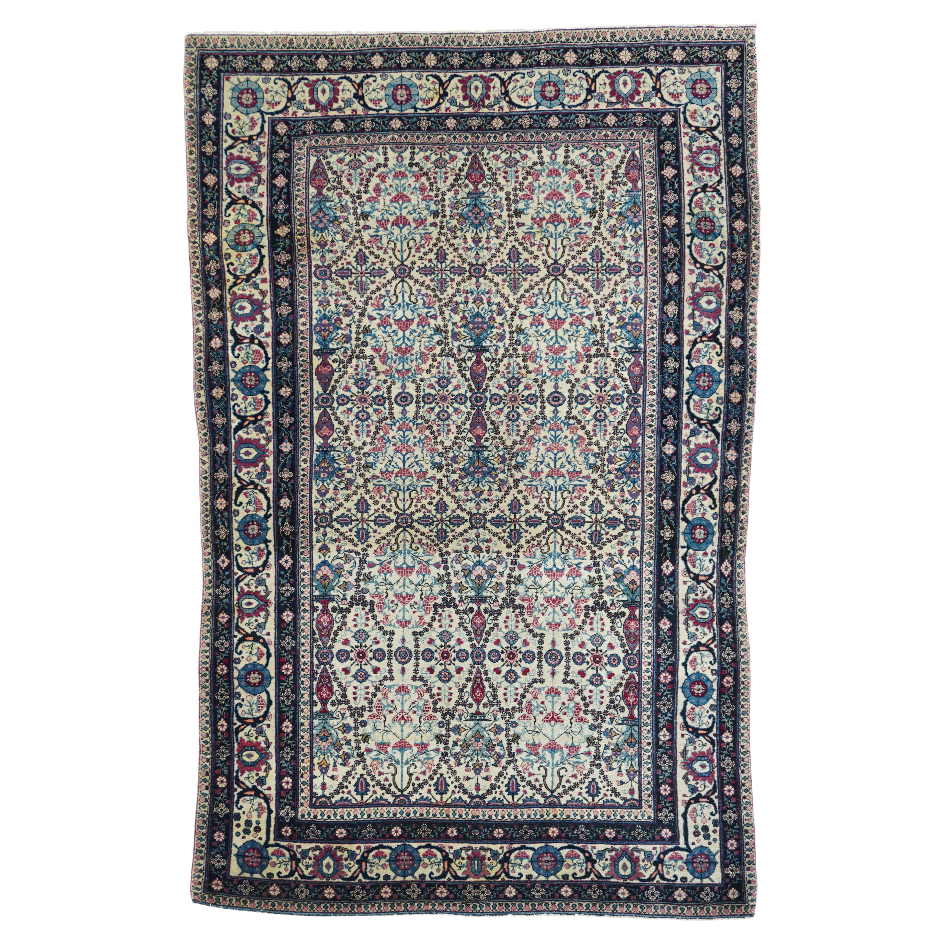 Antique Persian Tehran Rug 4'3'' x 6'9''