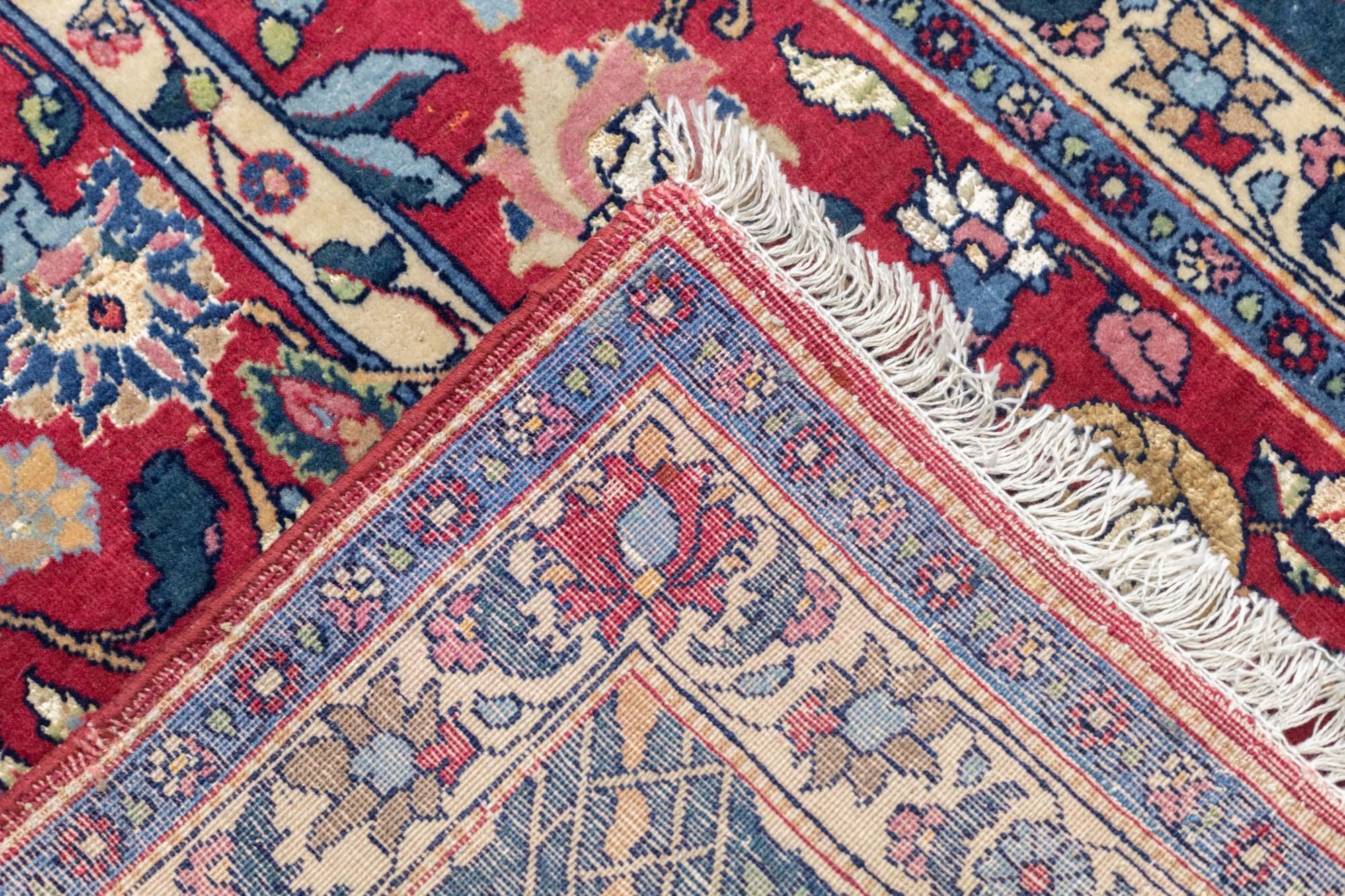 Antike persische Teheran Teppich 4'3