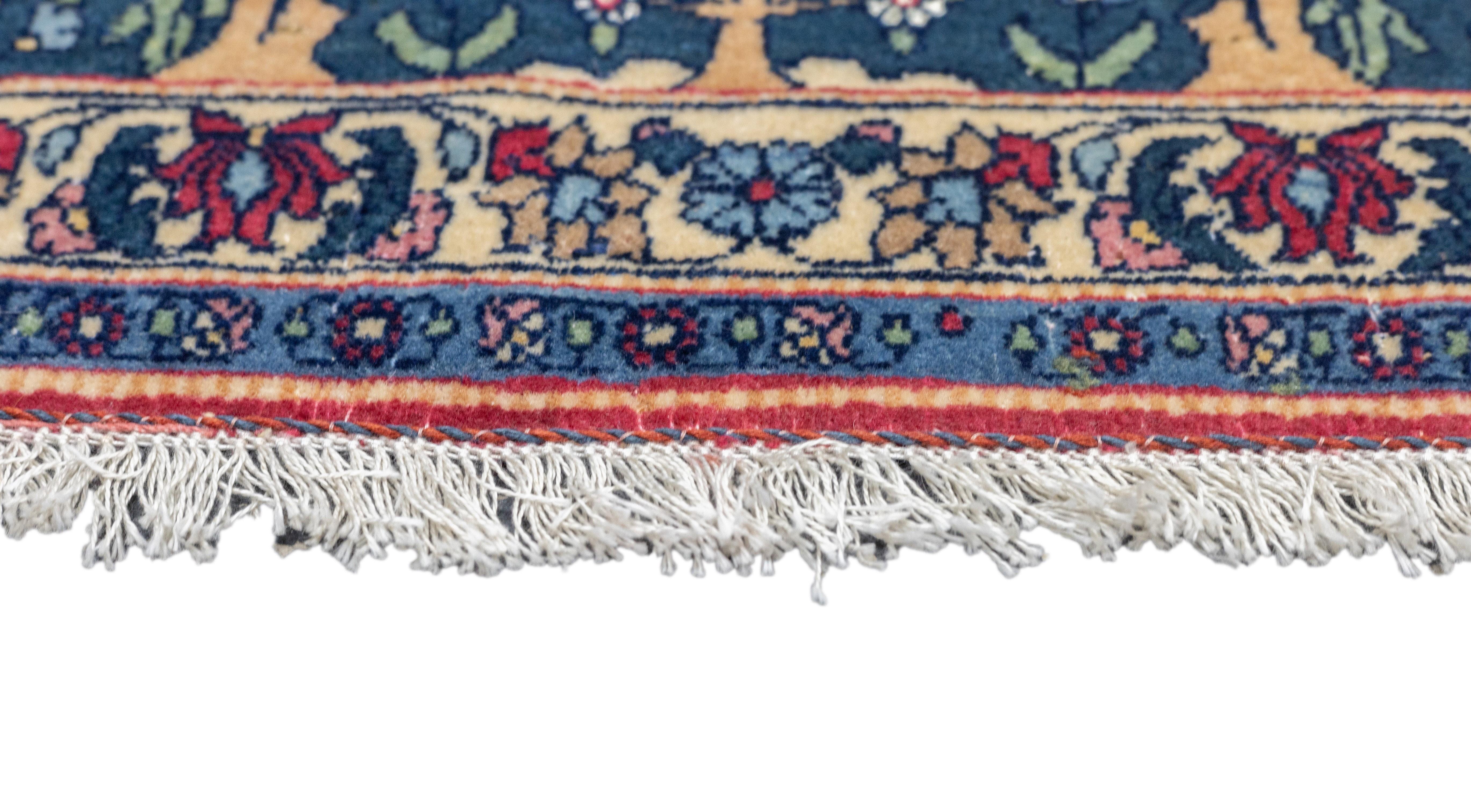 Antike persische Teheran Teppich 4'3