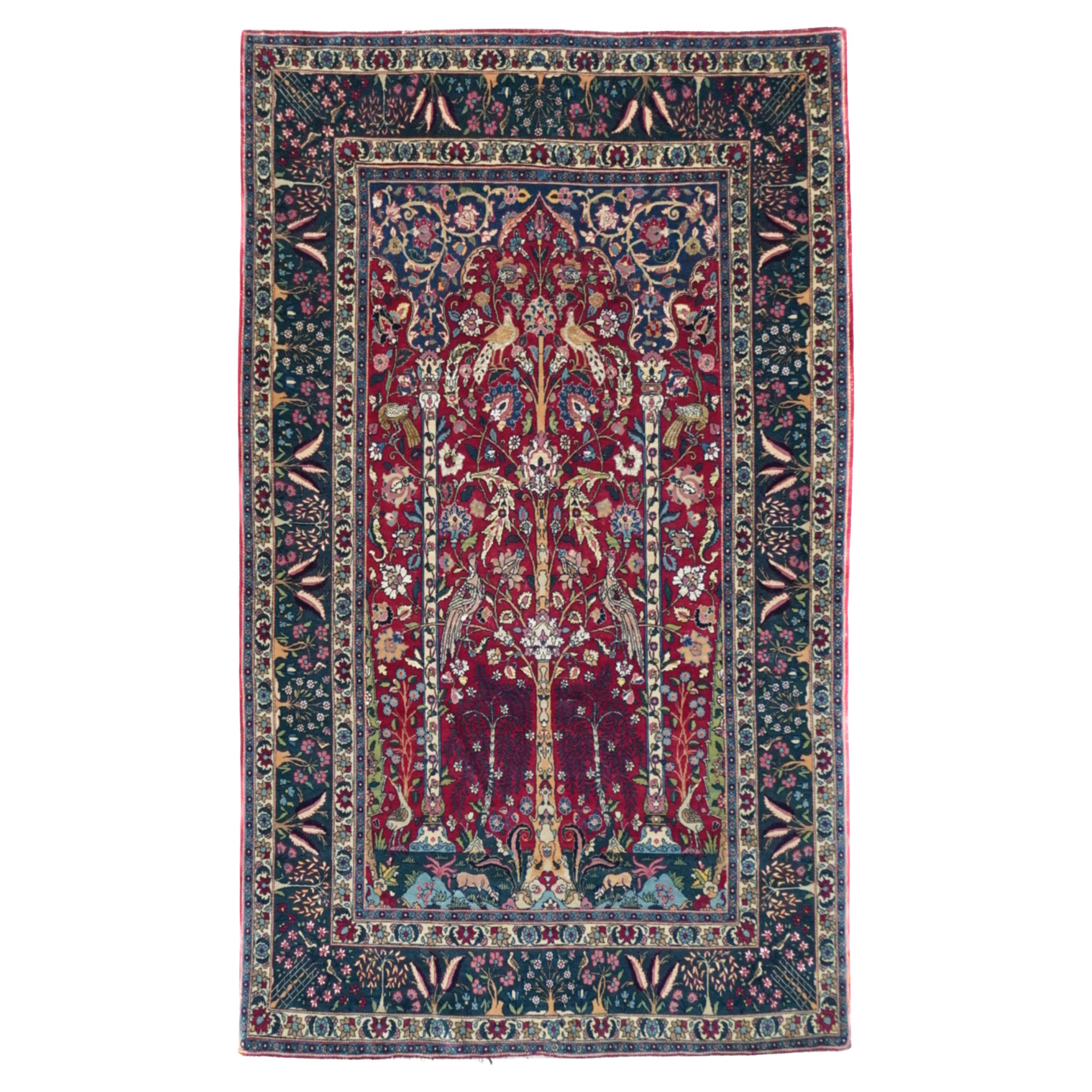 Antique Persian Tehran Rug 4'3" x 7’5”