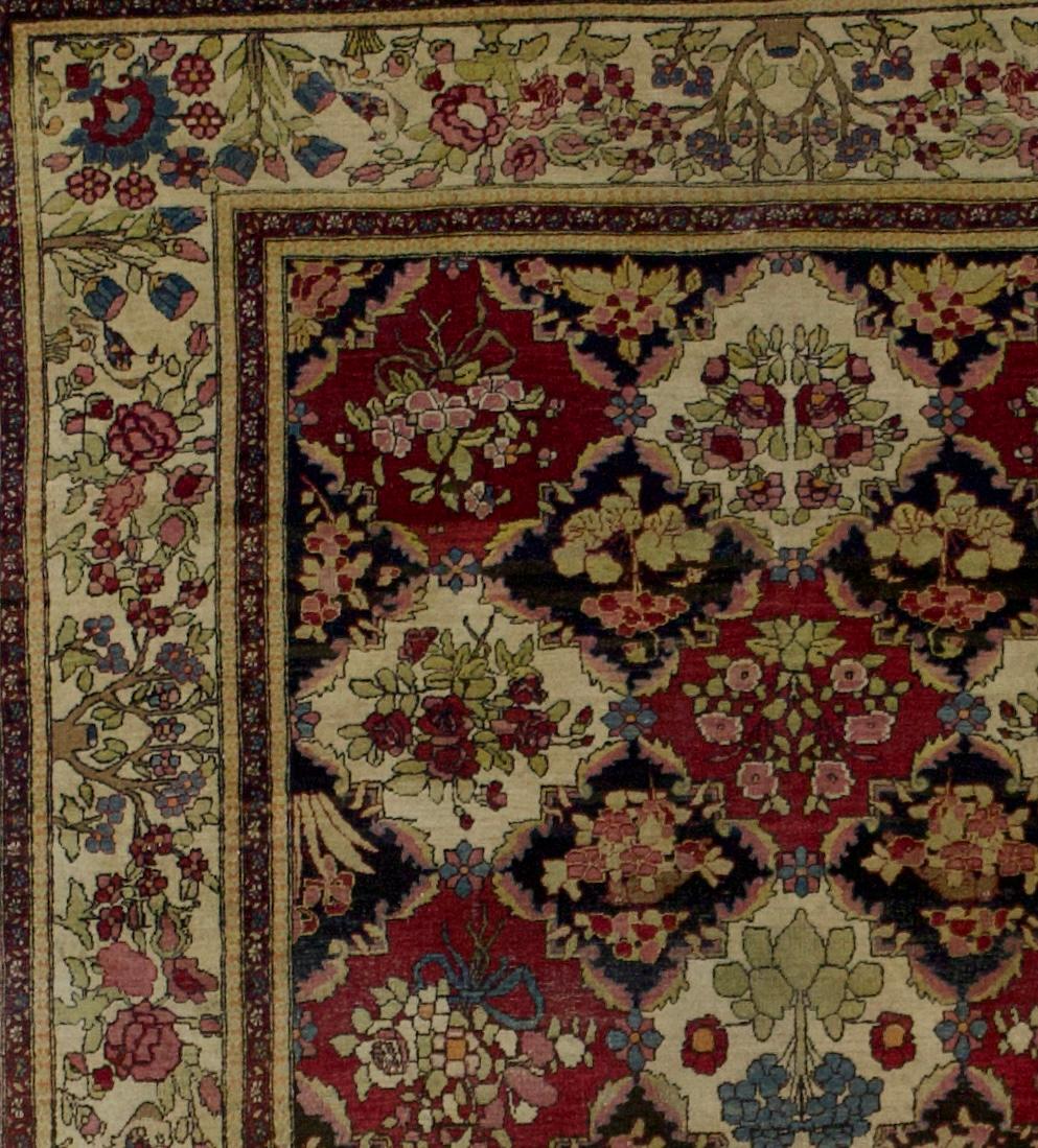 XIX secolo Tappeto antico persiano Tehran 4'6