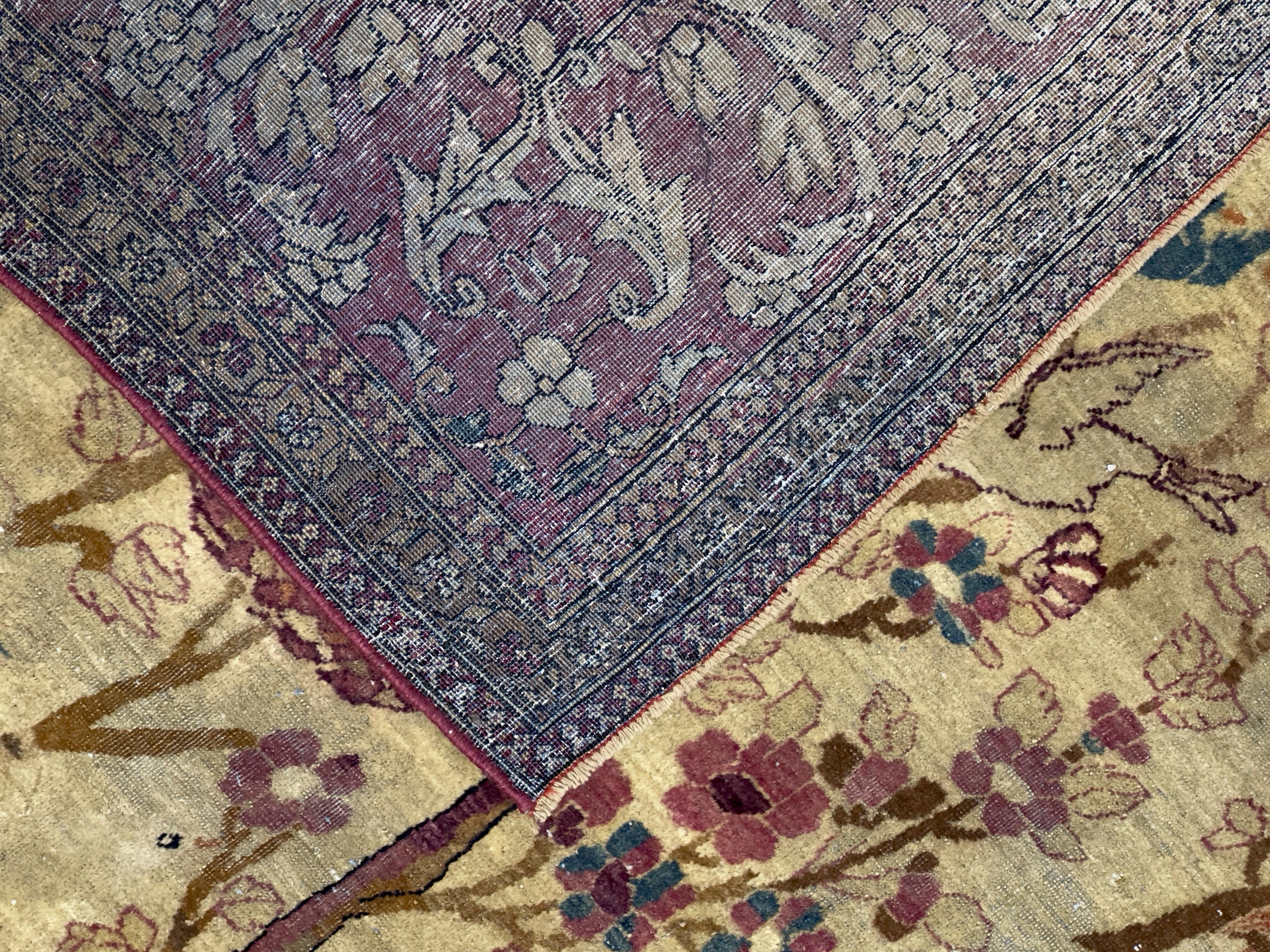 Antike persische Teheran Teppich 4'6