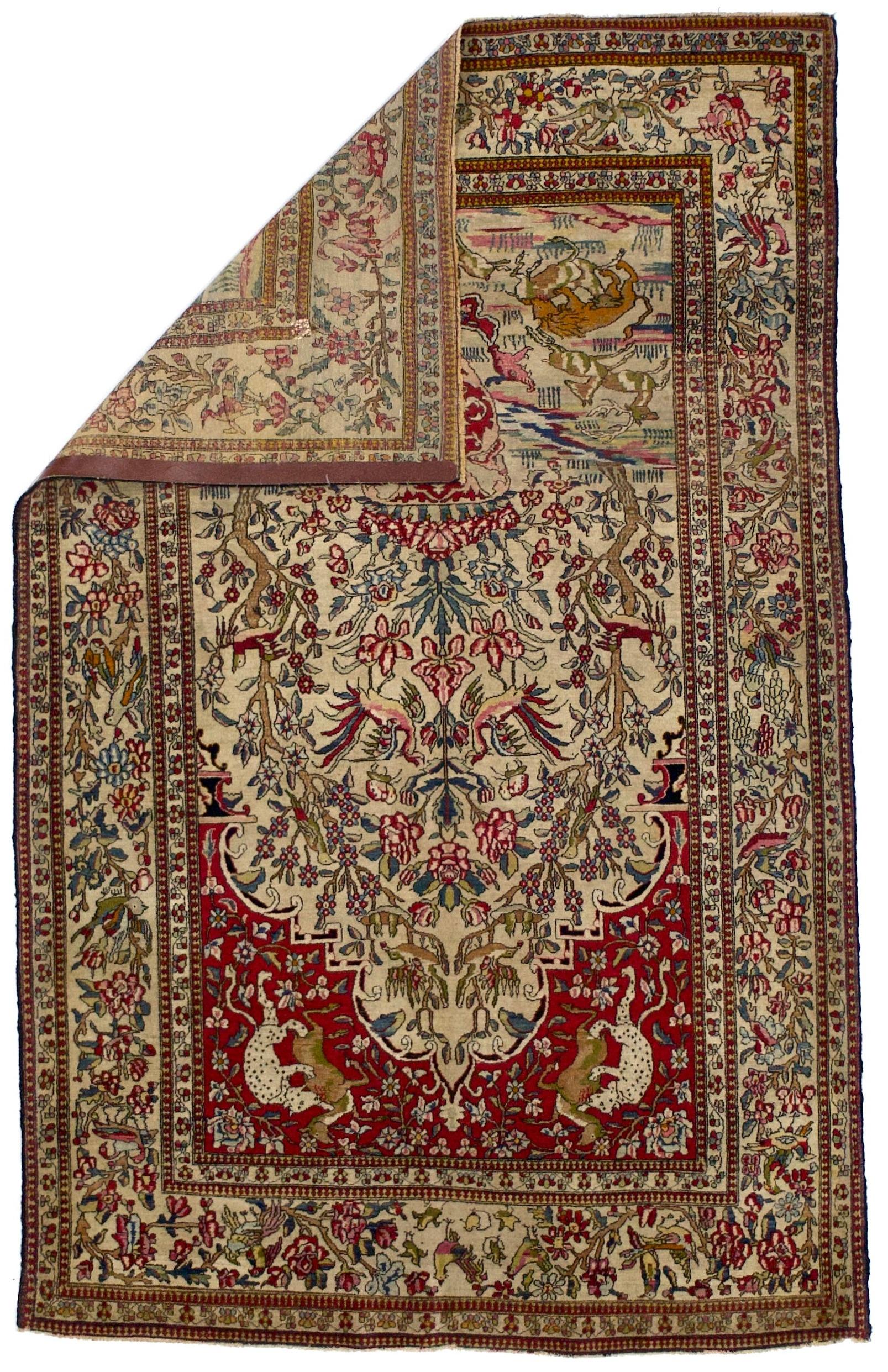 Antiker persischer Teheran-Teppich 4'6
