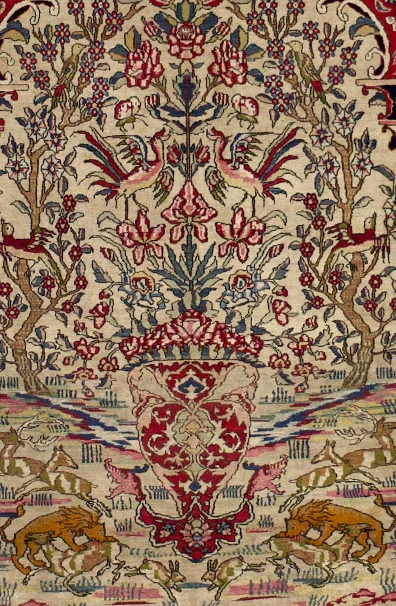 Antike persische Teheran Teppich 4'6 x 7'3