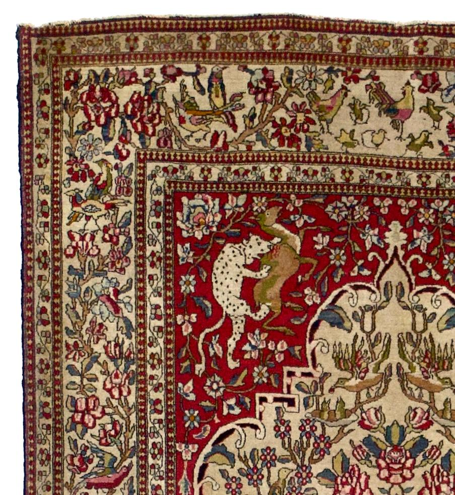 Antike persische Teheran Teppich 4'6 x 7'3